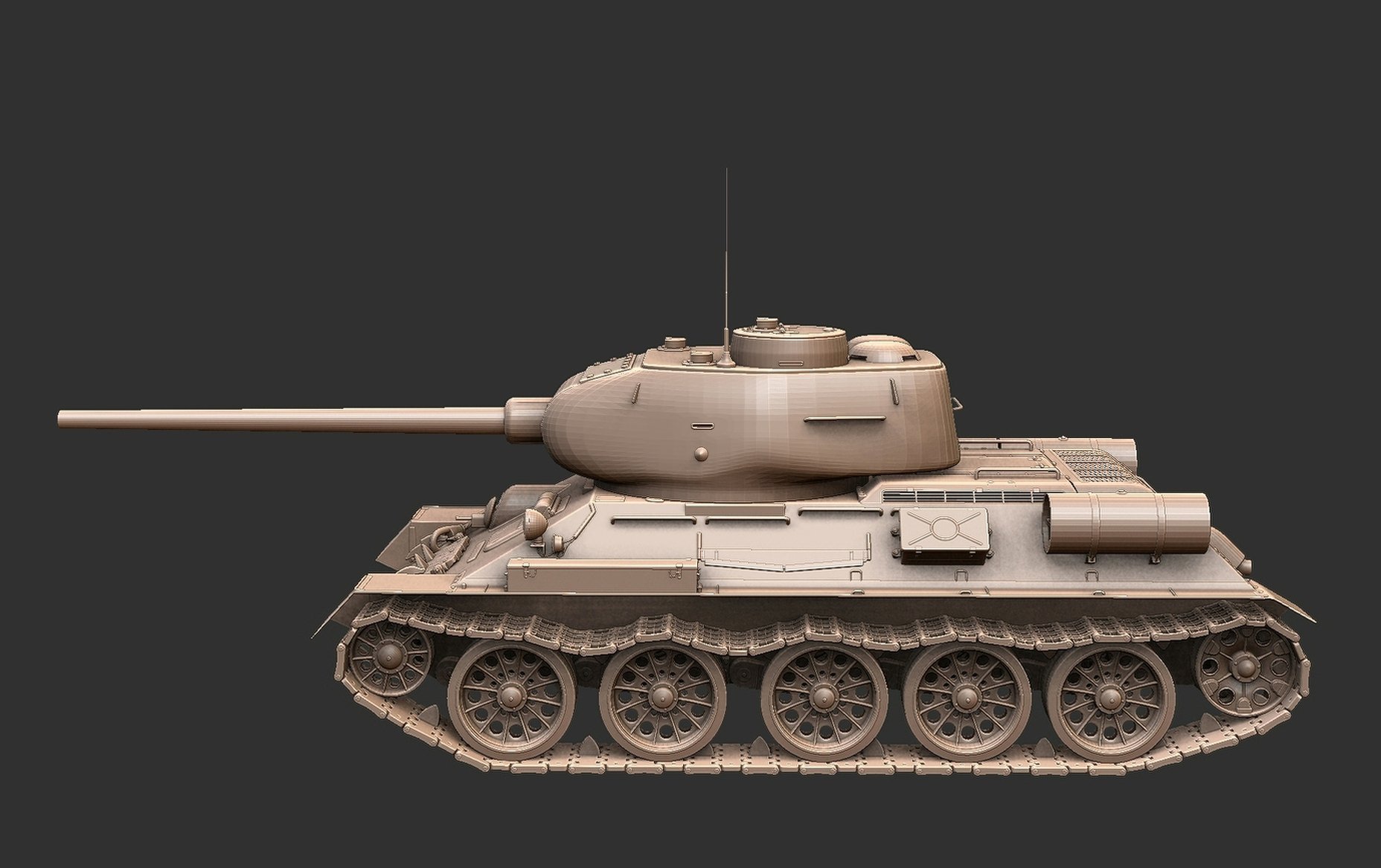 T-34-85 Medium Tank STL 3D Print Model