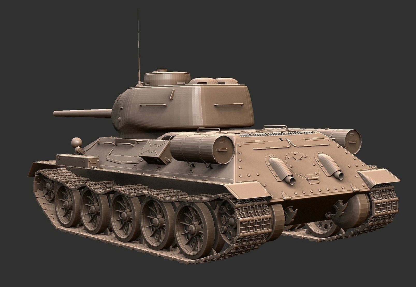 T-34-85 Medium Tank STL 3D Print Model