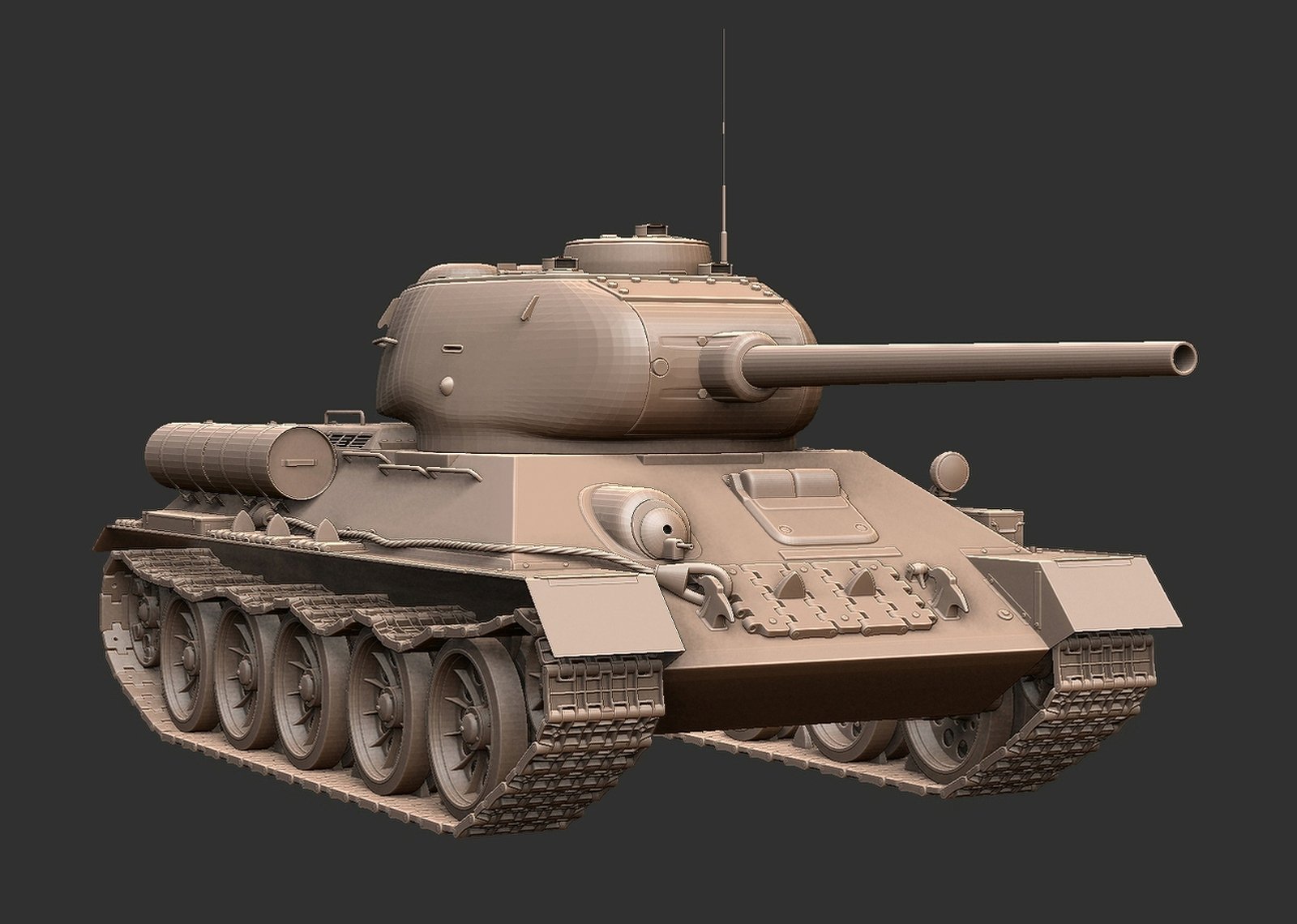 T-34-85 Medium Tank STL 3D Print Model
