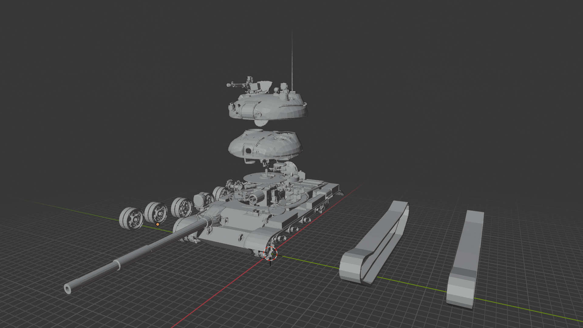 T-62A Main Battle Tank STL 3D Print Model