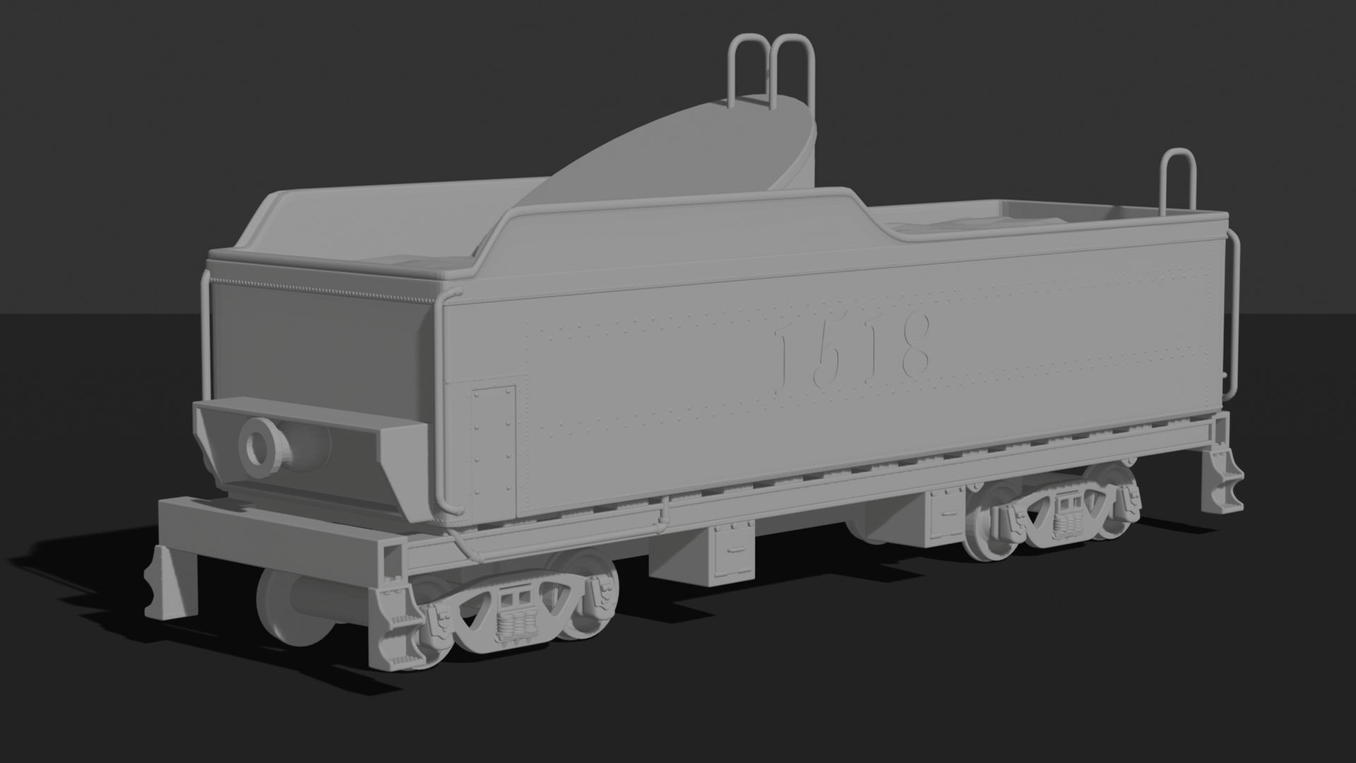 Steam Train Coal Tender Car 1618 STL 3D Print Model
