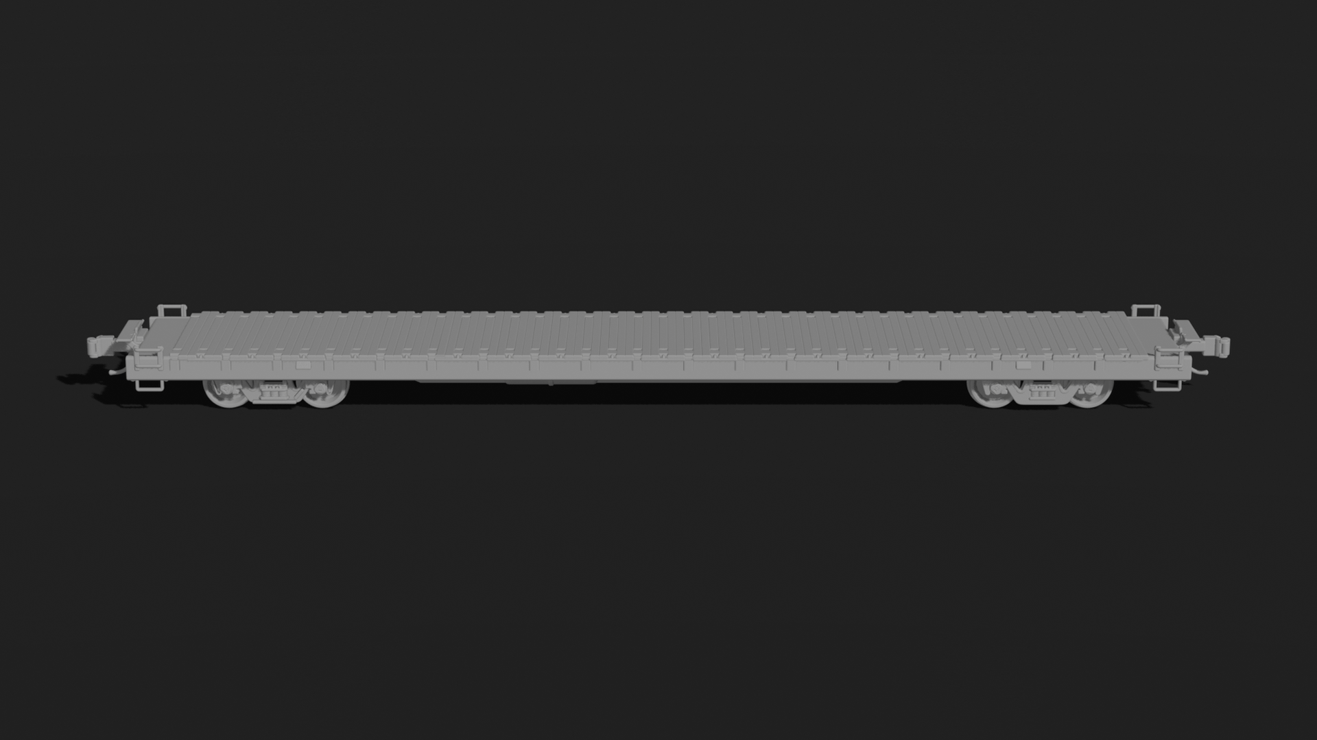 Heavy-Duty Flatcar with Bogies STL 3D Print Model