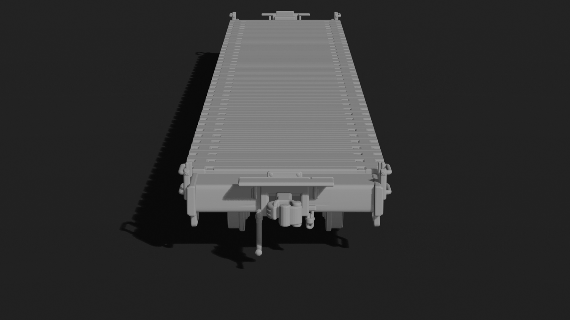 Heavy-Duty Flatcar with Bogies STL 3D Print Model