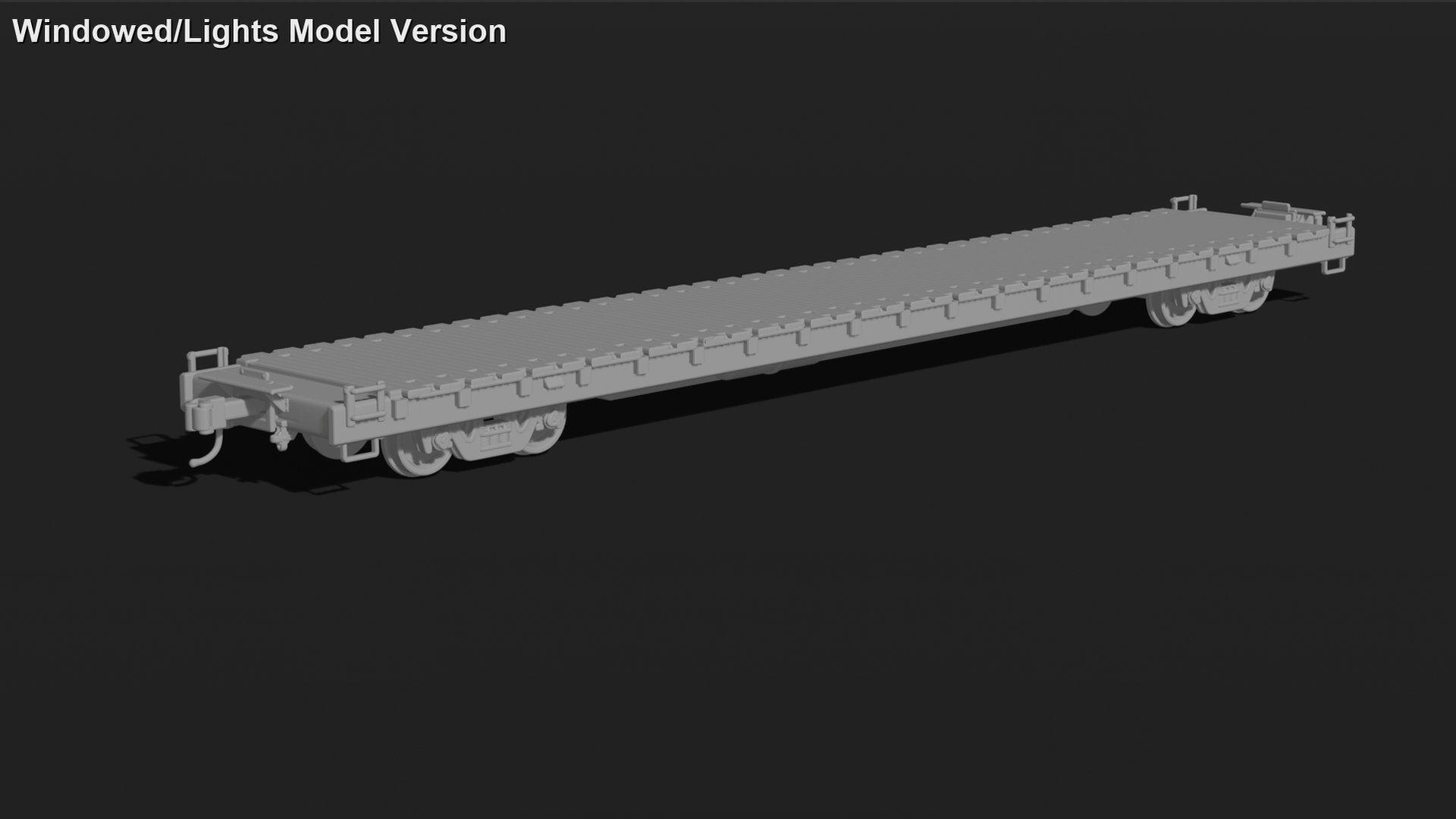Heavy-Duty Flatcar with Bogies STL 3D Print Model
