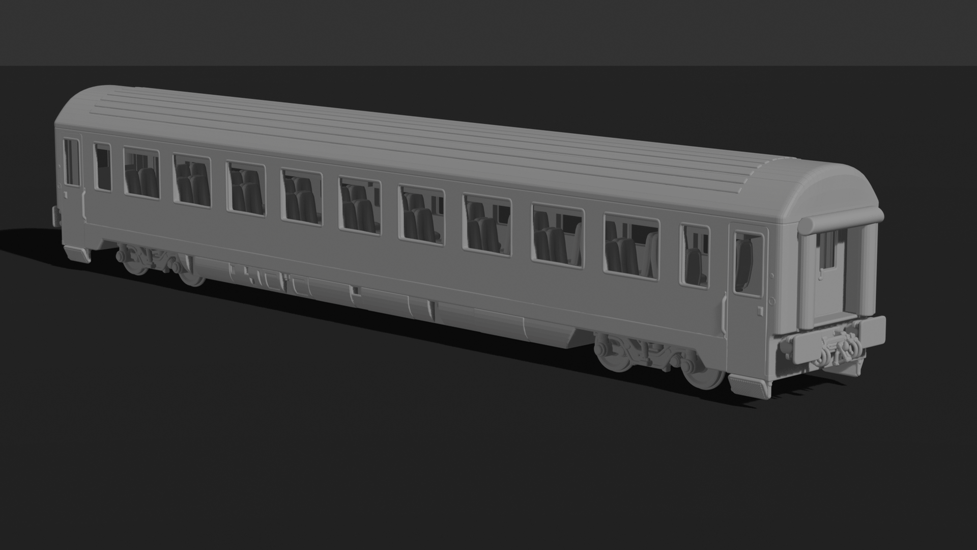 Classic European Passenger Coach STL 3D Print Model