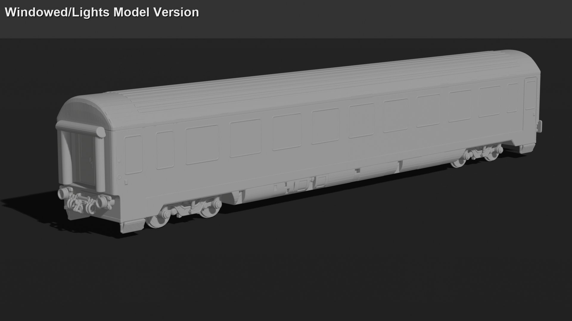 Passenger Train Car V2 with Interior STL 3D Print Model