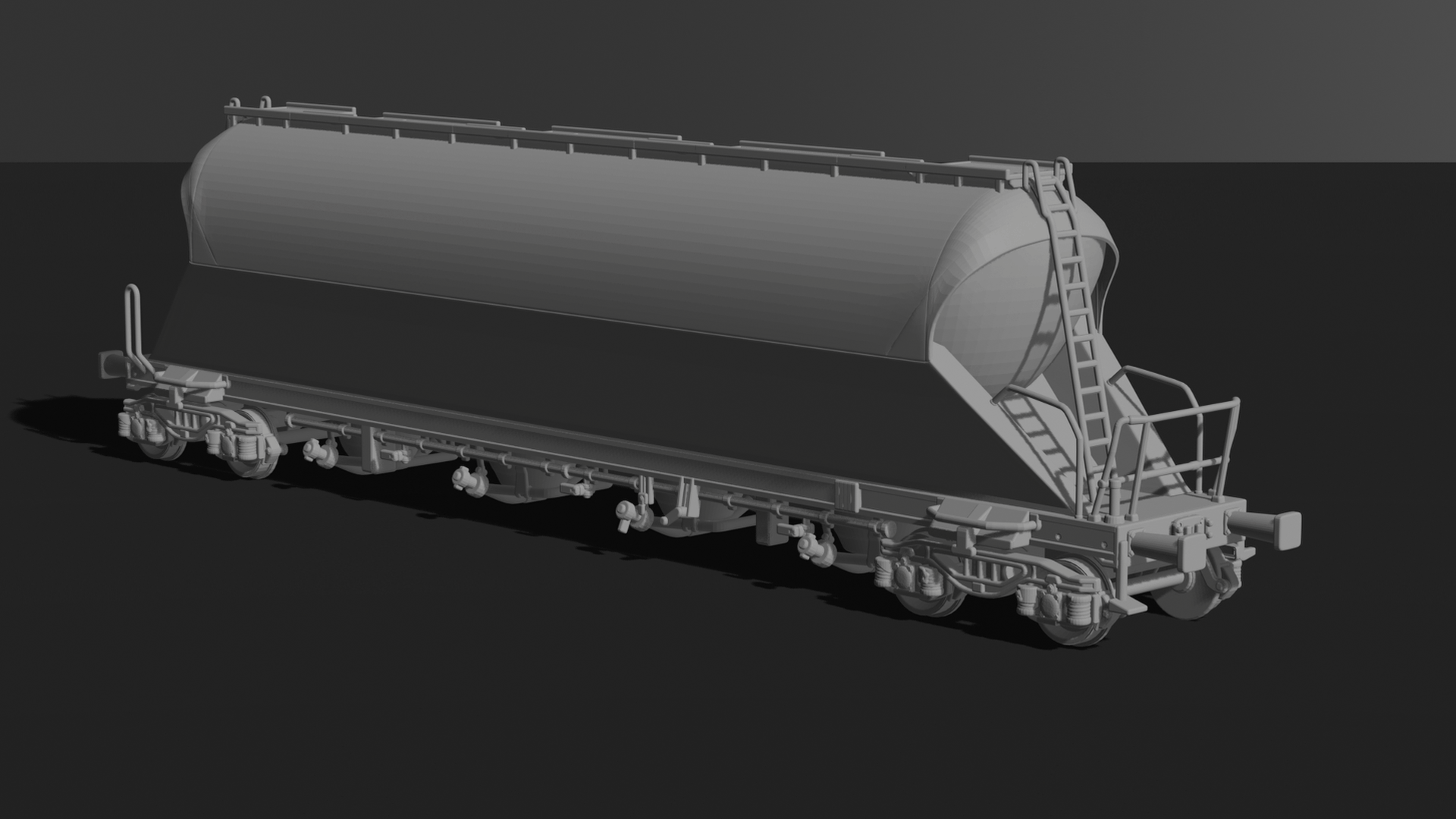 Silo Tank Hopper Railway Wagon STL 3D Print Model