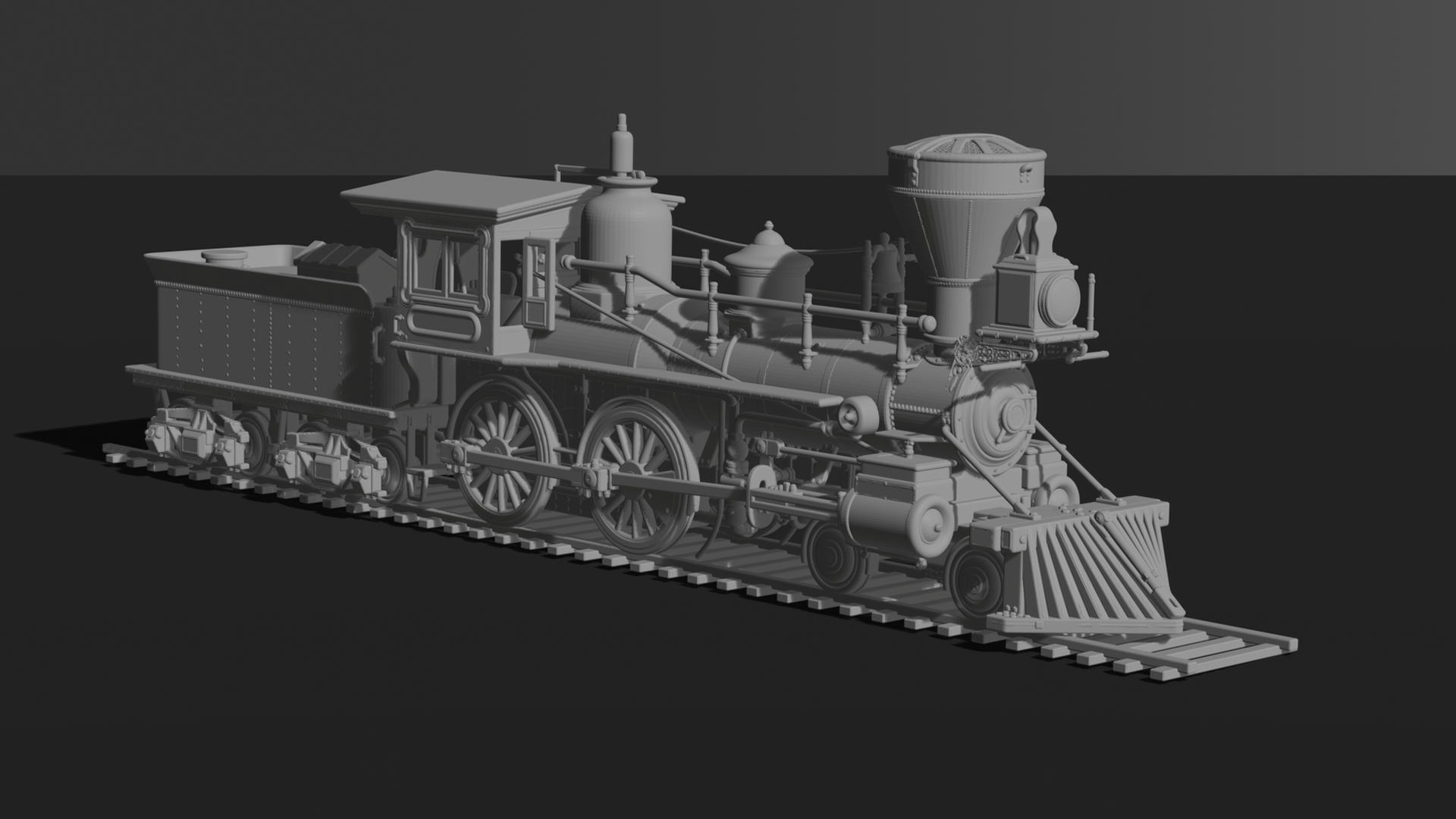Leviathan 4-4-0 Steam Locomotive STL 3D Print Model