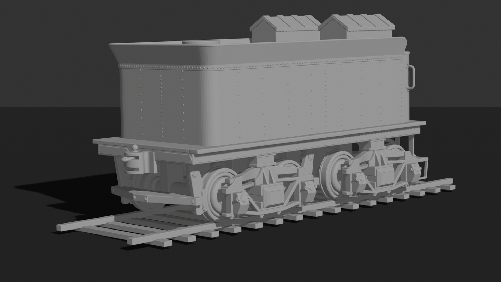 Steam Locomotive Tender Riveted Coal Car STL 3D Print Model