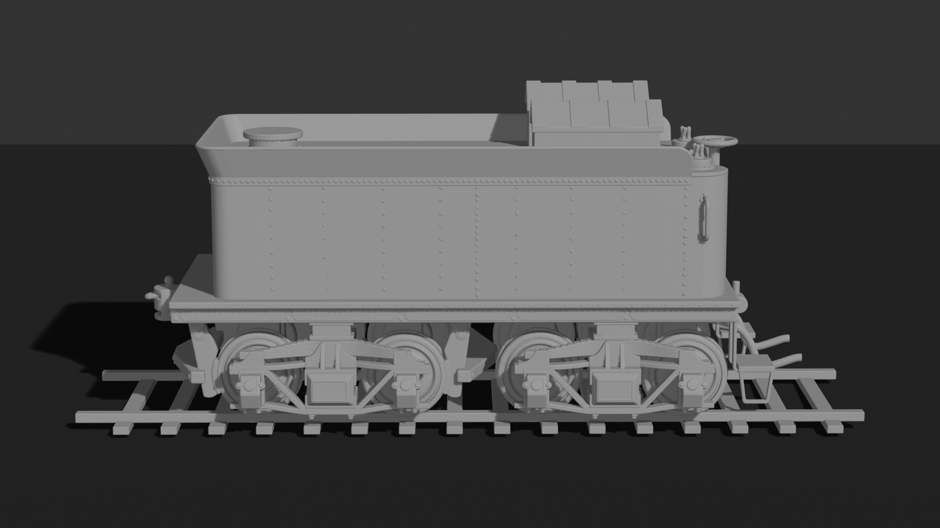 Steam Locomotive Tender Riveted Coal Car STL 3D Print Model
