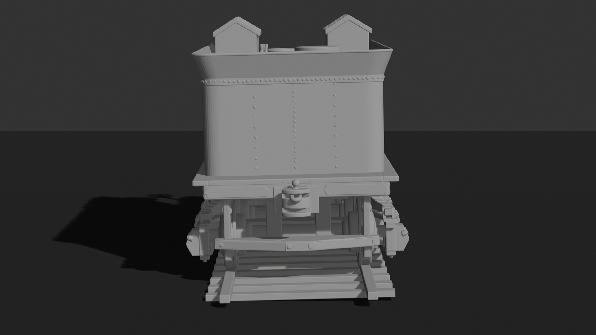 Steam Locomotive Tender Riveted Coal Car STL 3D Print Model
