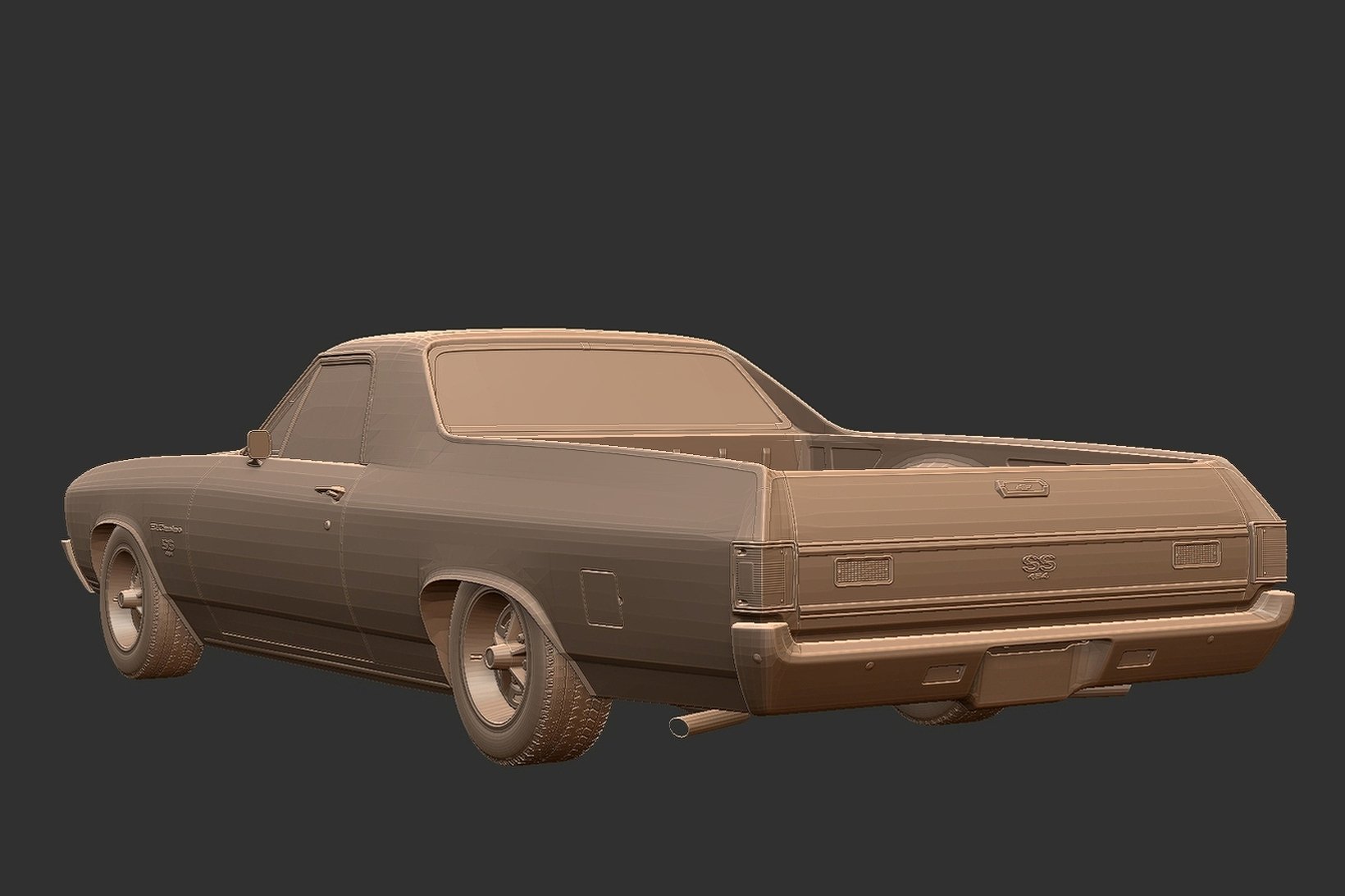 Chevrolet El Camino SS 1970 STL 3D Print Model