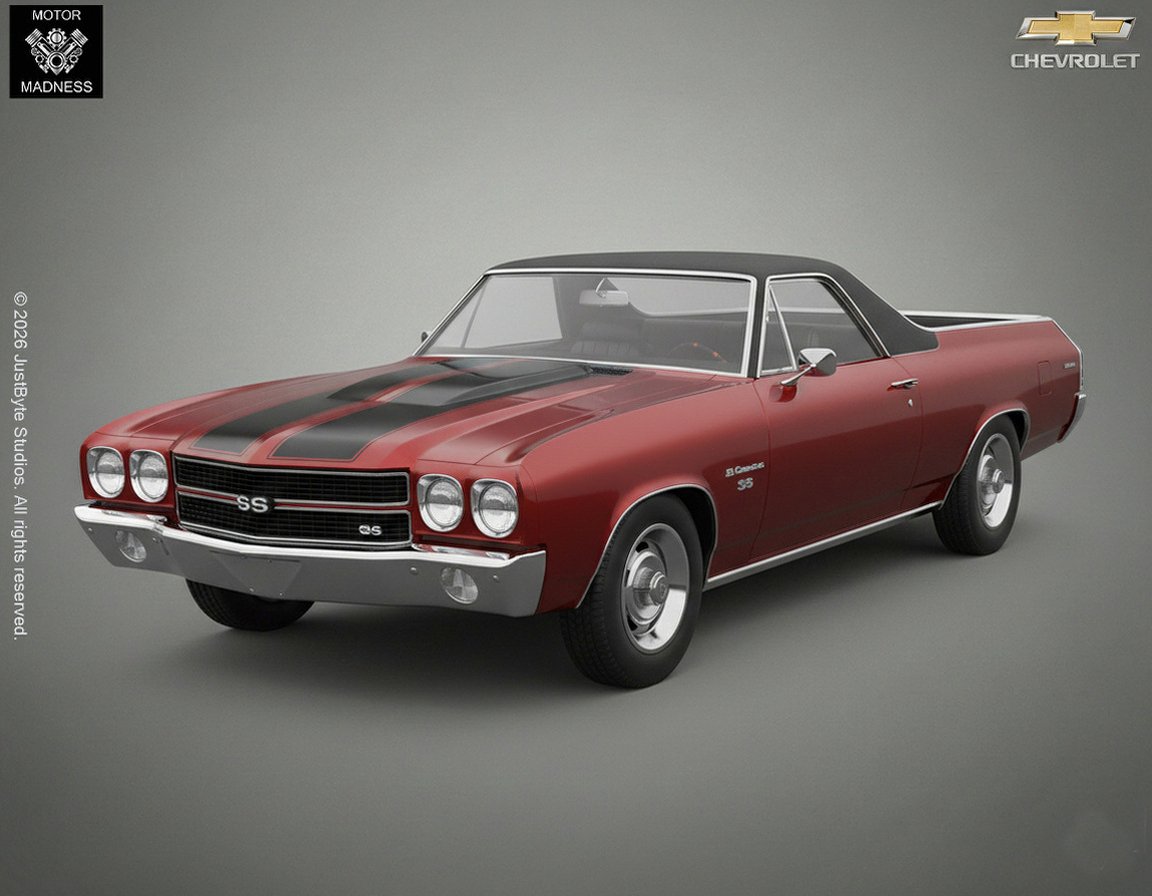 Chevrolet El Camino SS 1970 STL 3D Print Model