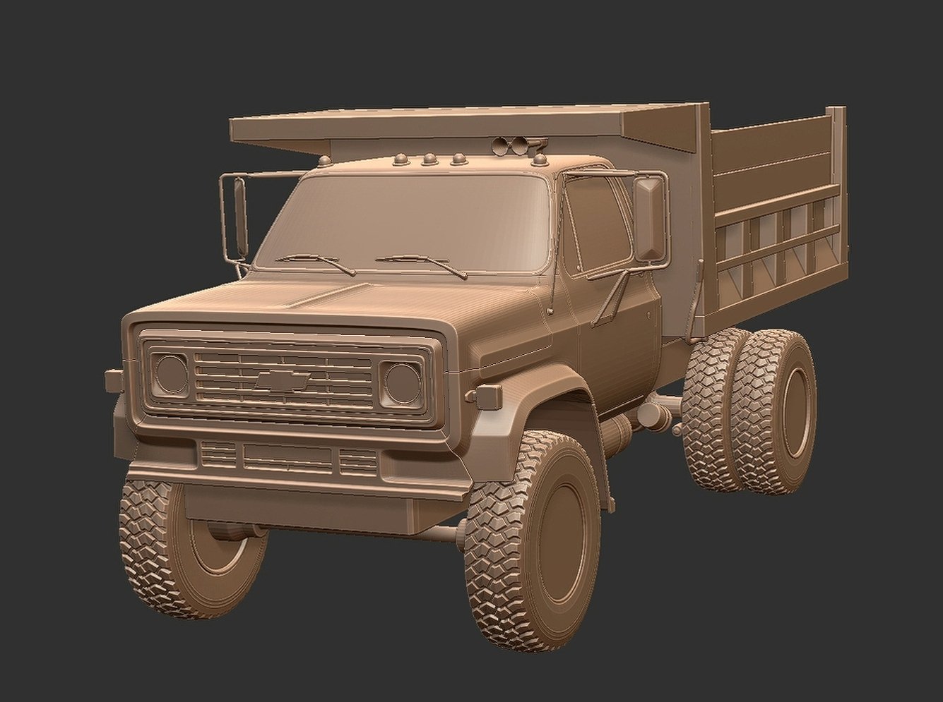 Chevrolet C70 1979 Dump Truck STL 3D Print Model