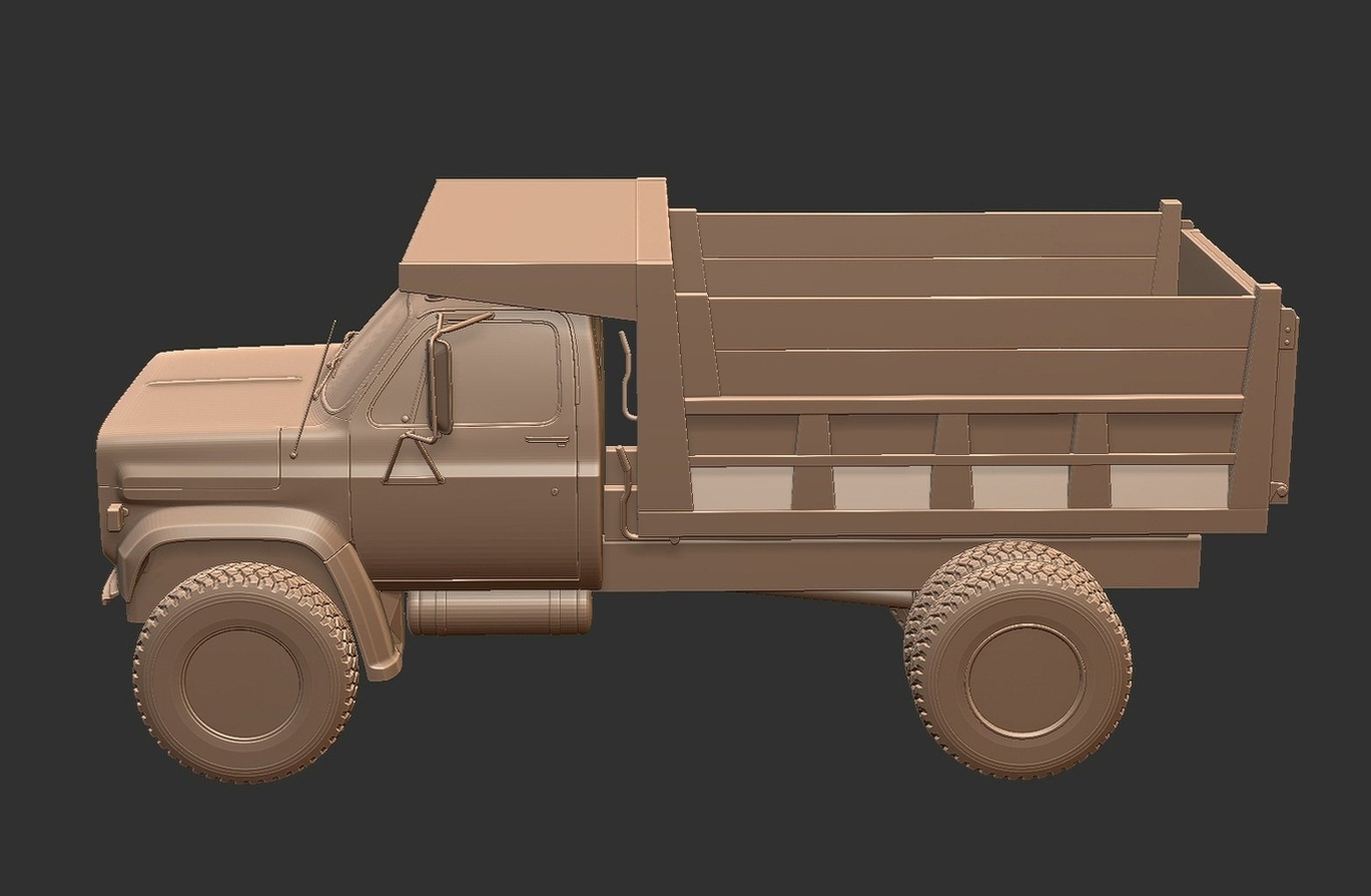 Chevrolet C70 1979 Dump Truck STL 3D Print Model