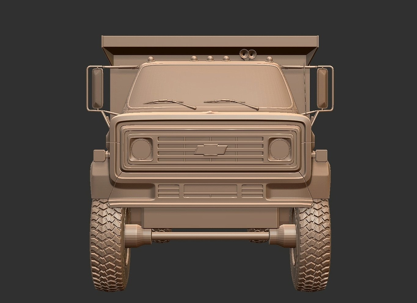 Chevrolet C70 1979 Dump Truck STL 3D Print Model