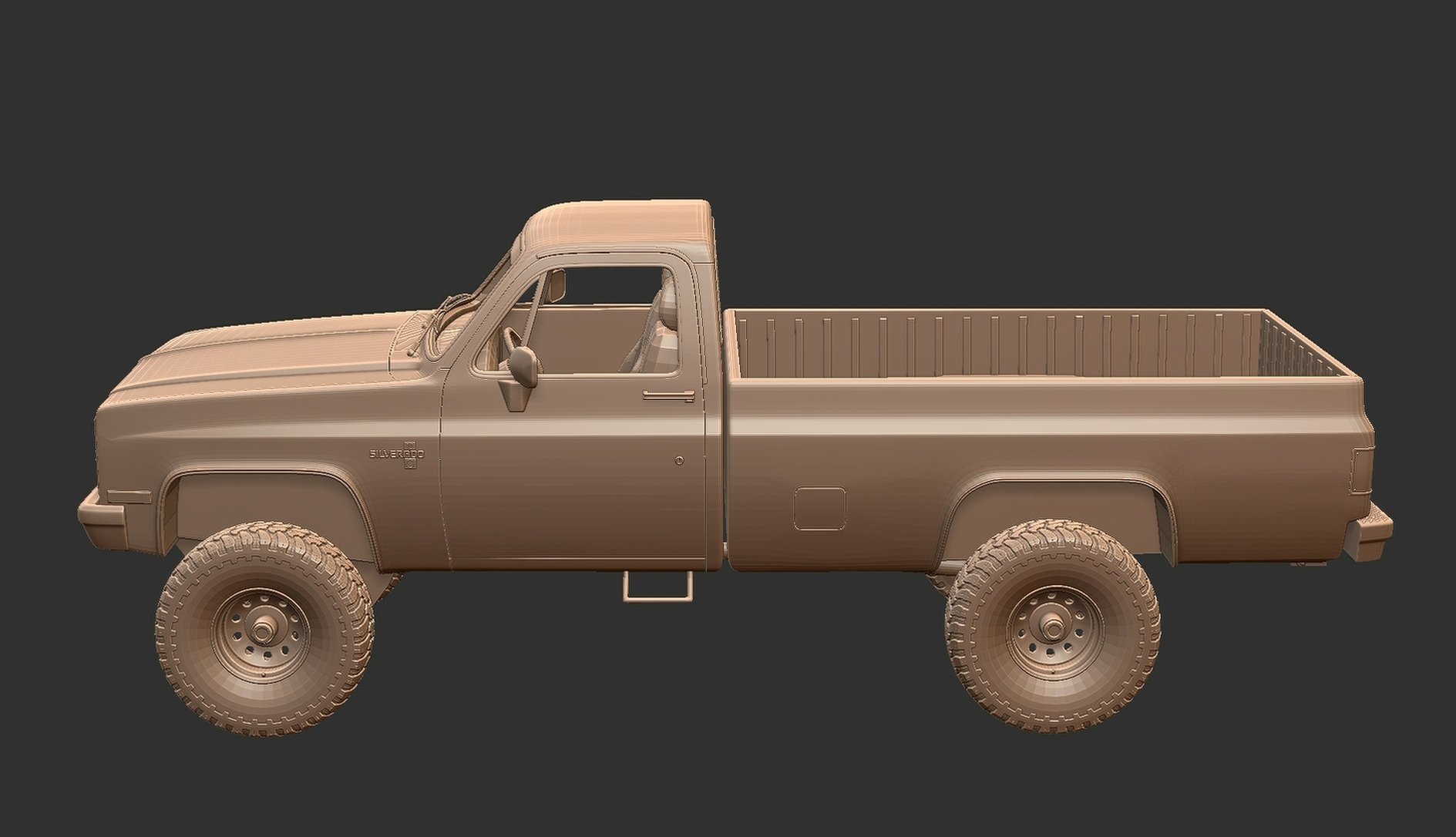 Chevrolet K10 Silverado Lifted 4x4 STL 3D Print Model