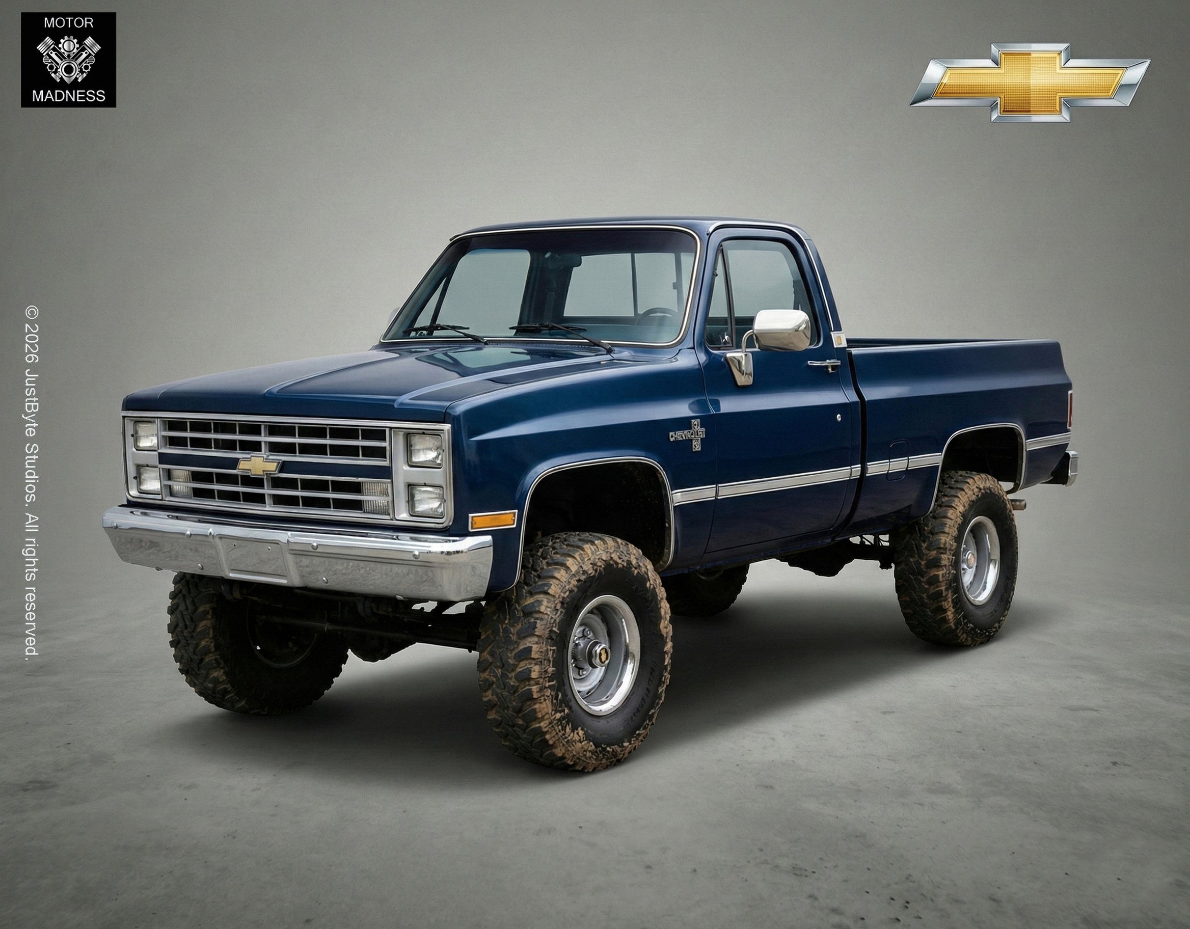 Chevrolet K10 Silverado Lifted 4x4 STL 3D Print Model