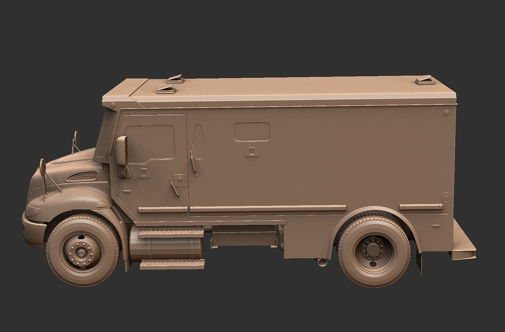 International DuraStar Armored Truck STL 3D Print Model