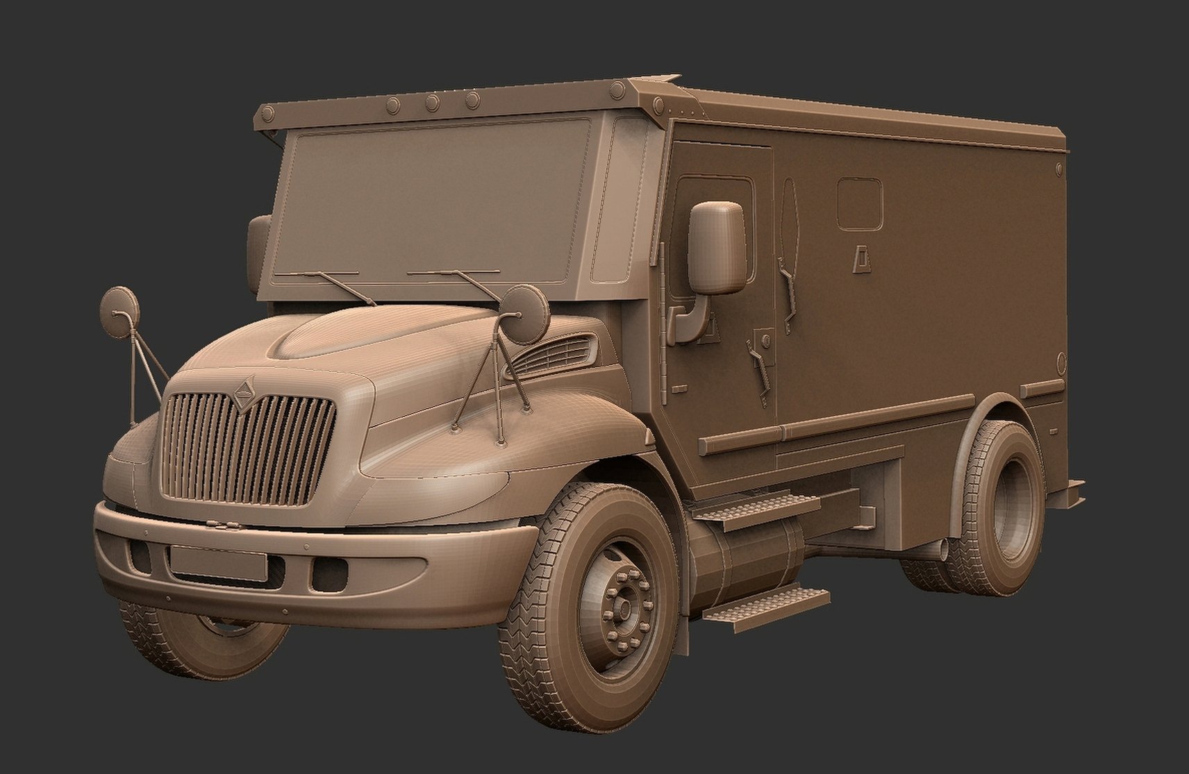 International DuraStar Armored Truck STL 3D Print Model