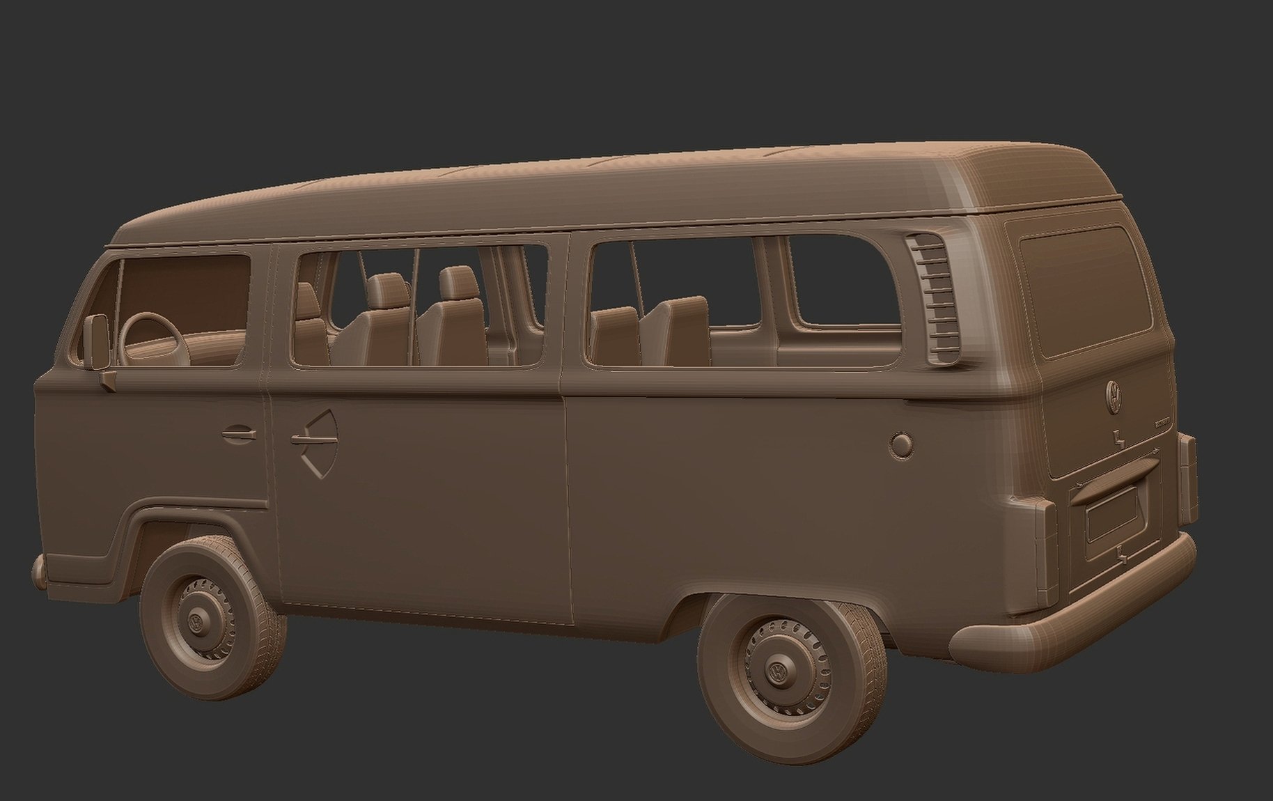 Volkswagen Kombi T2c STL 3D Print Model