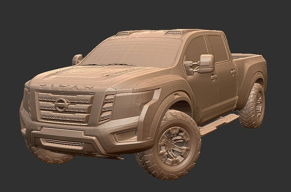 Nissan Titan Crew Cab STL 3D Print Model