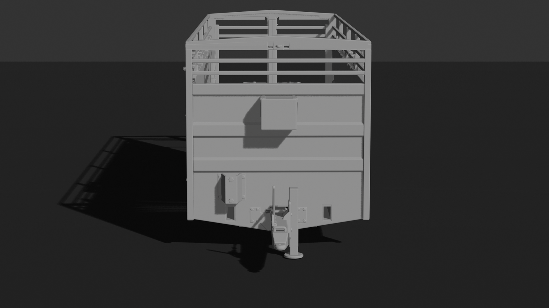 Dual-Axle Livestock Transport Trailer STL 3D Print Model
