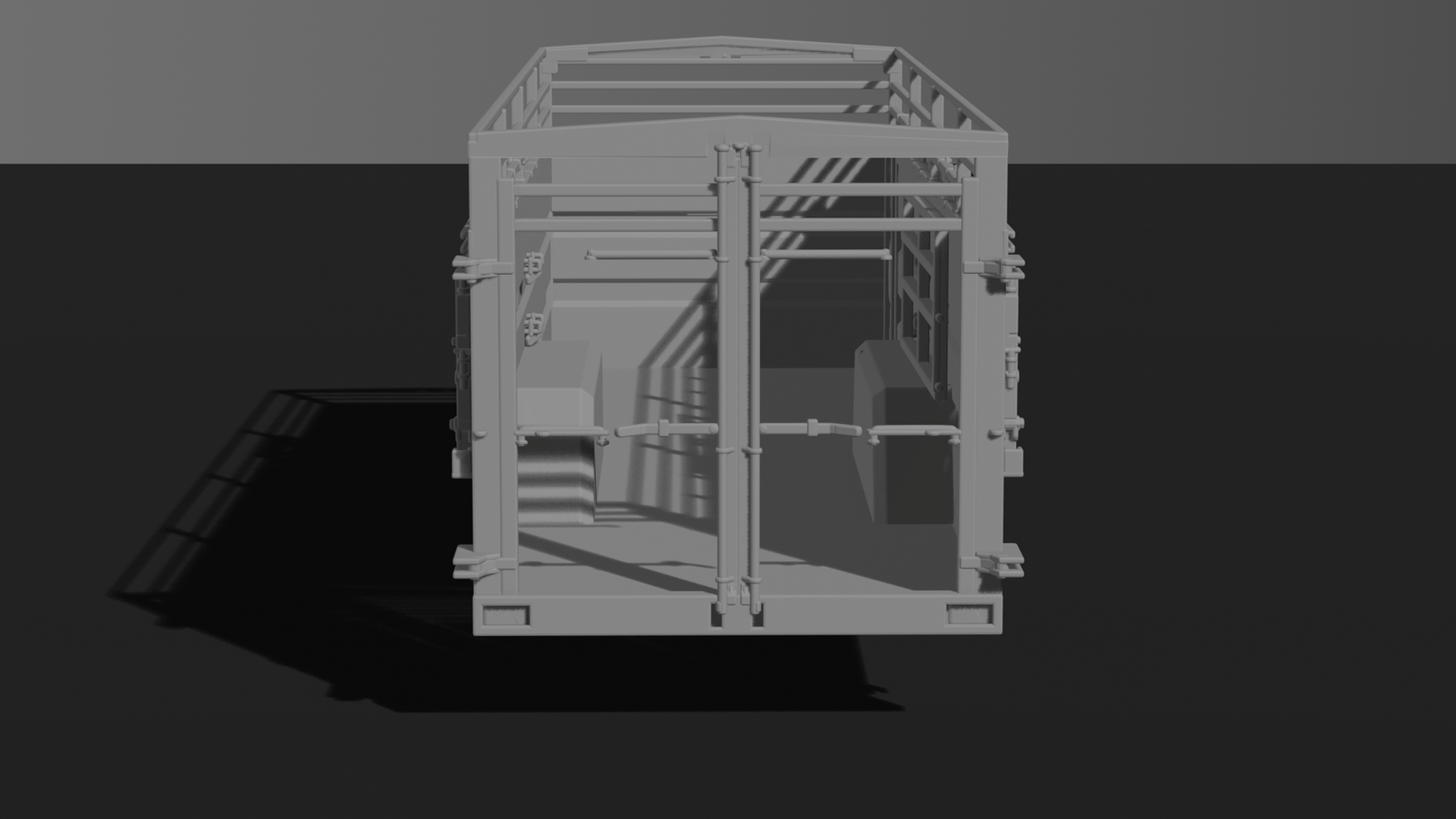 Dual-Axle Livestock Transport Trailer STL 3D Print Model