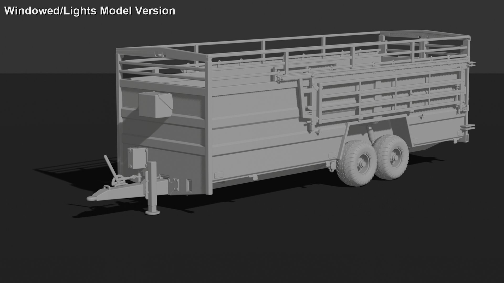 Dual-Axle Livestock Transport Trailer STL 3D Print Model