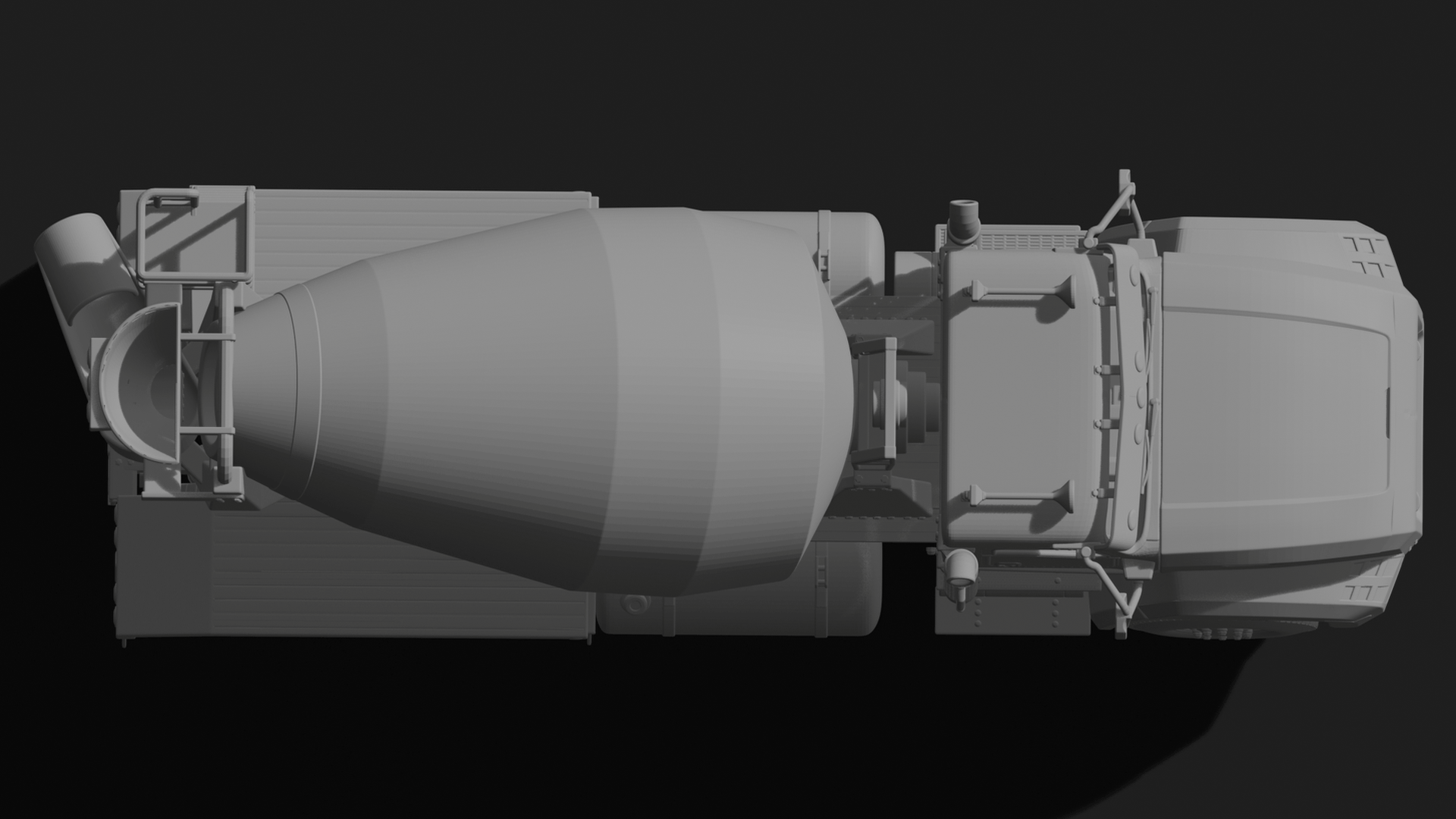 Mack Granite Concrete Mixer Truck STL 3D Print Model
