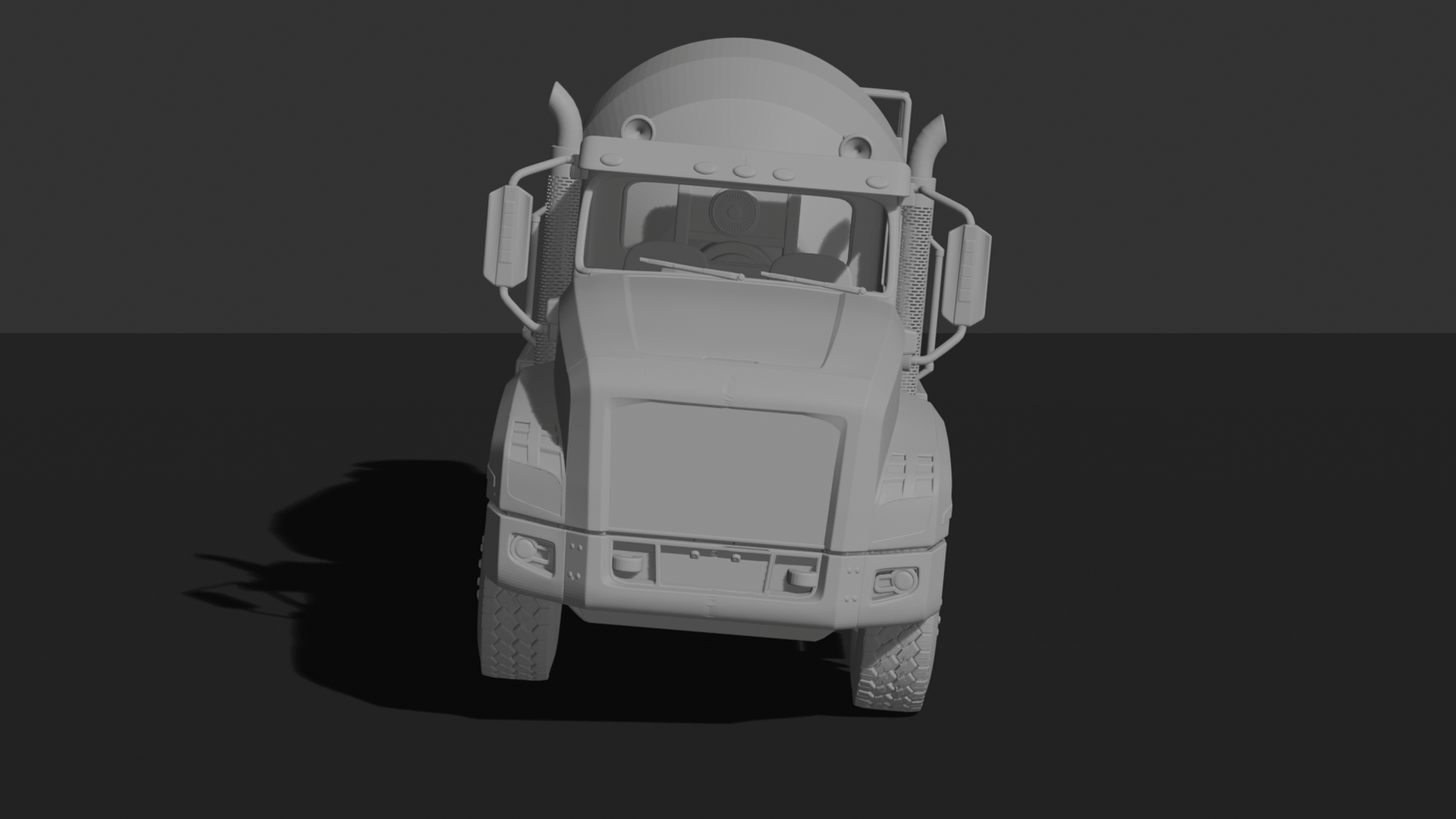 Mack Granite Concrete Mixer Truck STL 3D Print Model