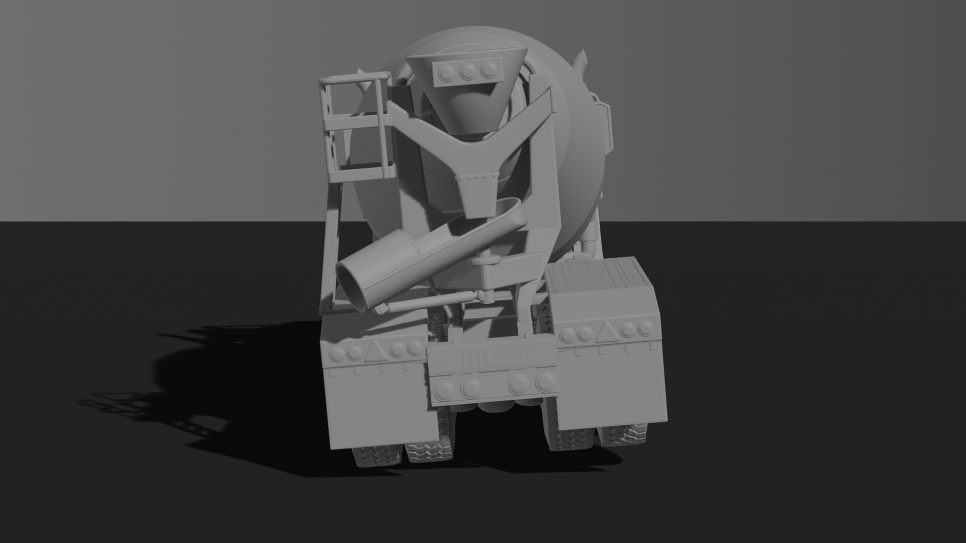 Mack Granite Concrete Mixer Truck STL 3D Print Model