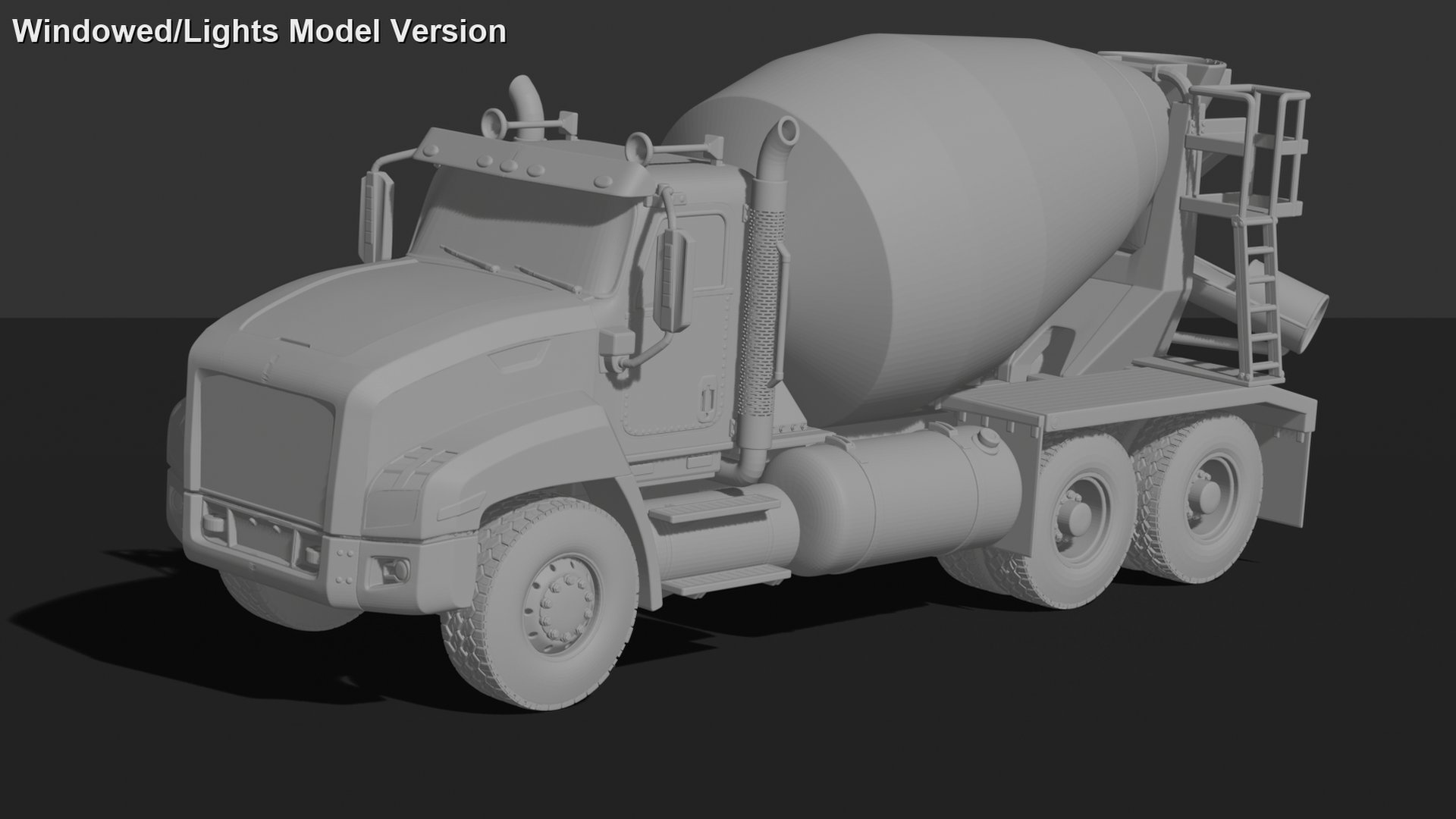 Mack Granite Concrete Mixer Truck STL 3D Print Model