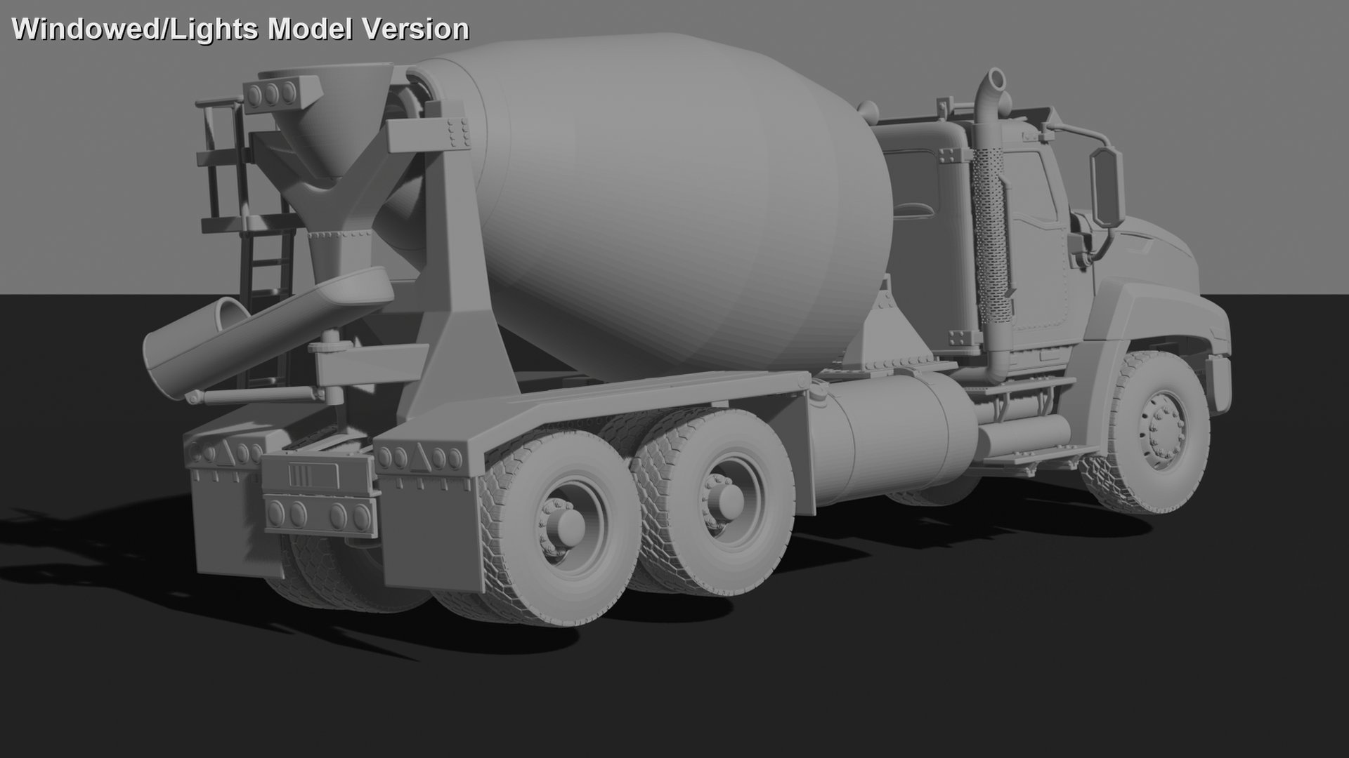 Mack Granite Concrete Mixer Truck STL 3D Print Model
