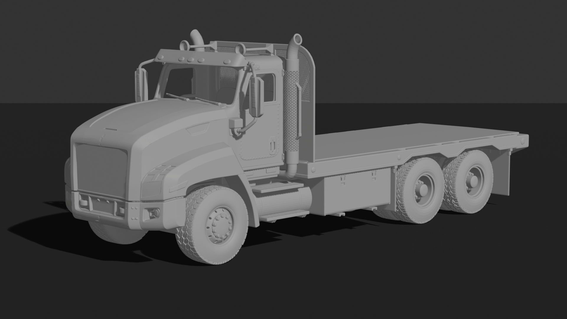 Mack Granite Flatbed Truck 6x4 STL 3D Print Model