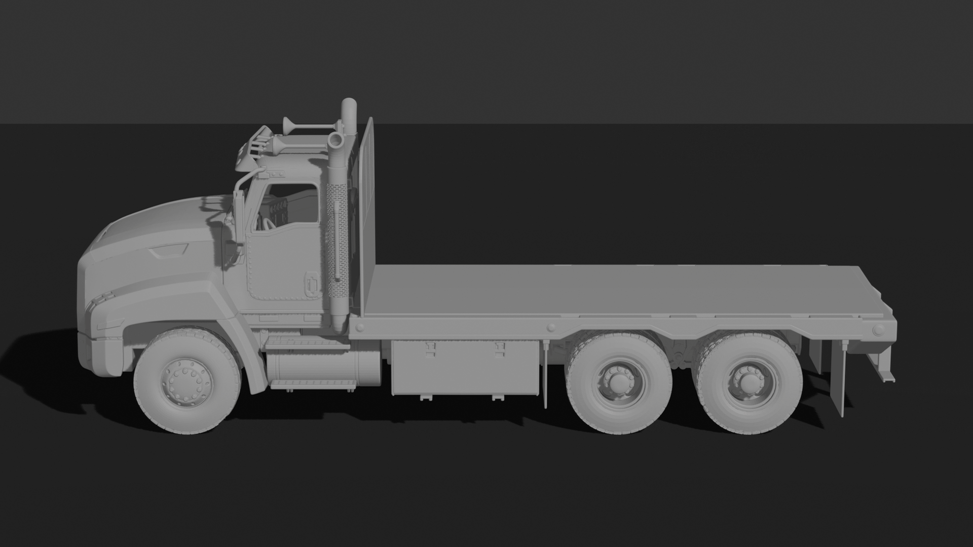 Mack Granite Flatbed Truck 6x4 STL 3D Print Model