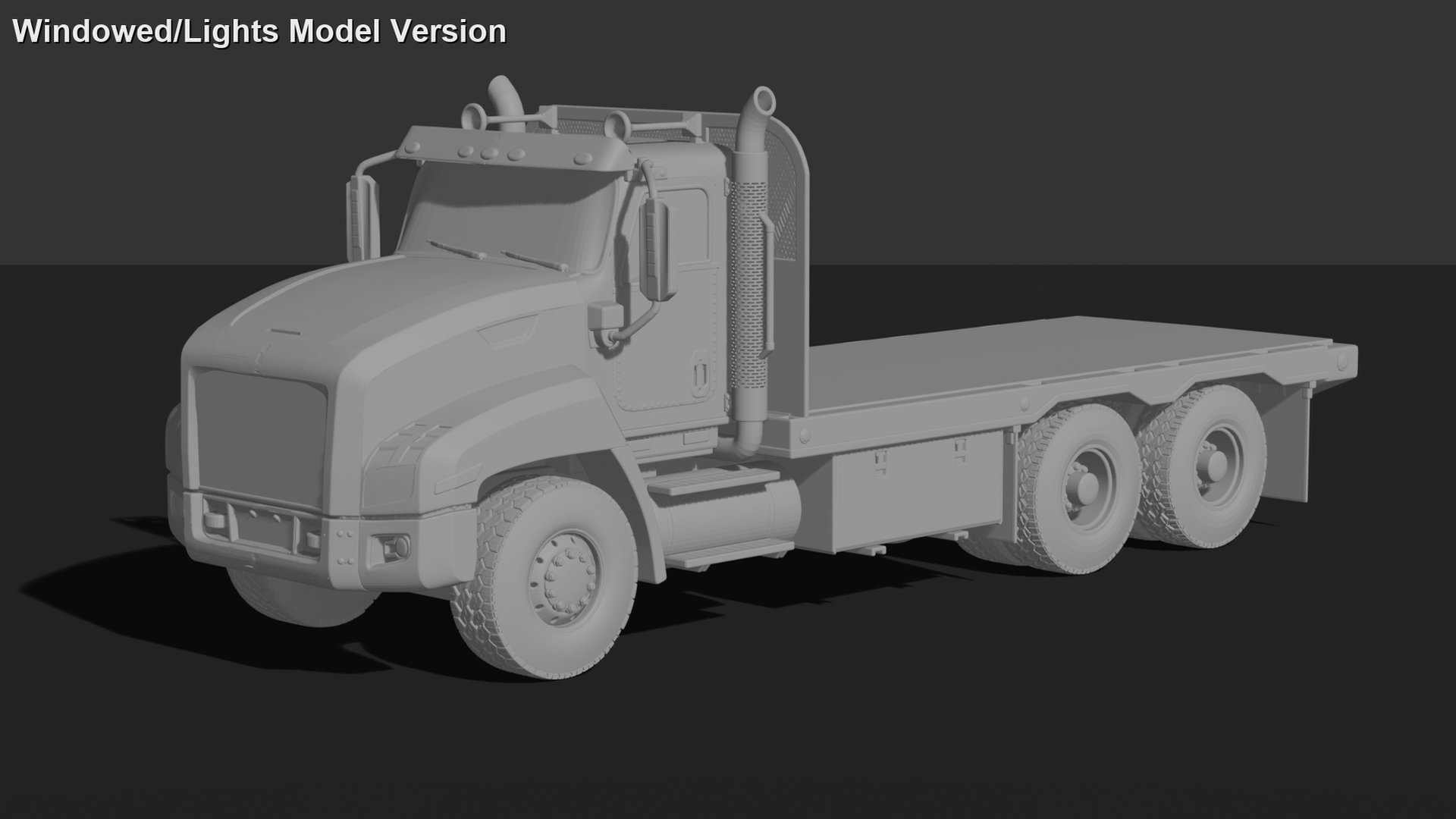 Mack Granite Flatbed Truck 6x4 STL 3D Print Model