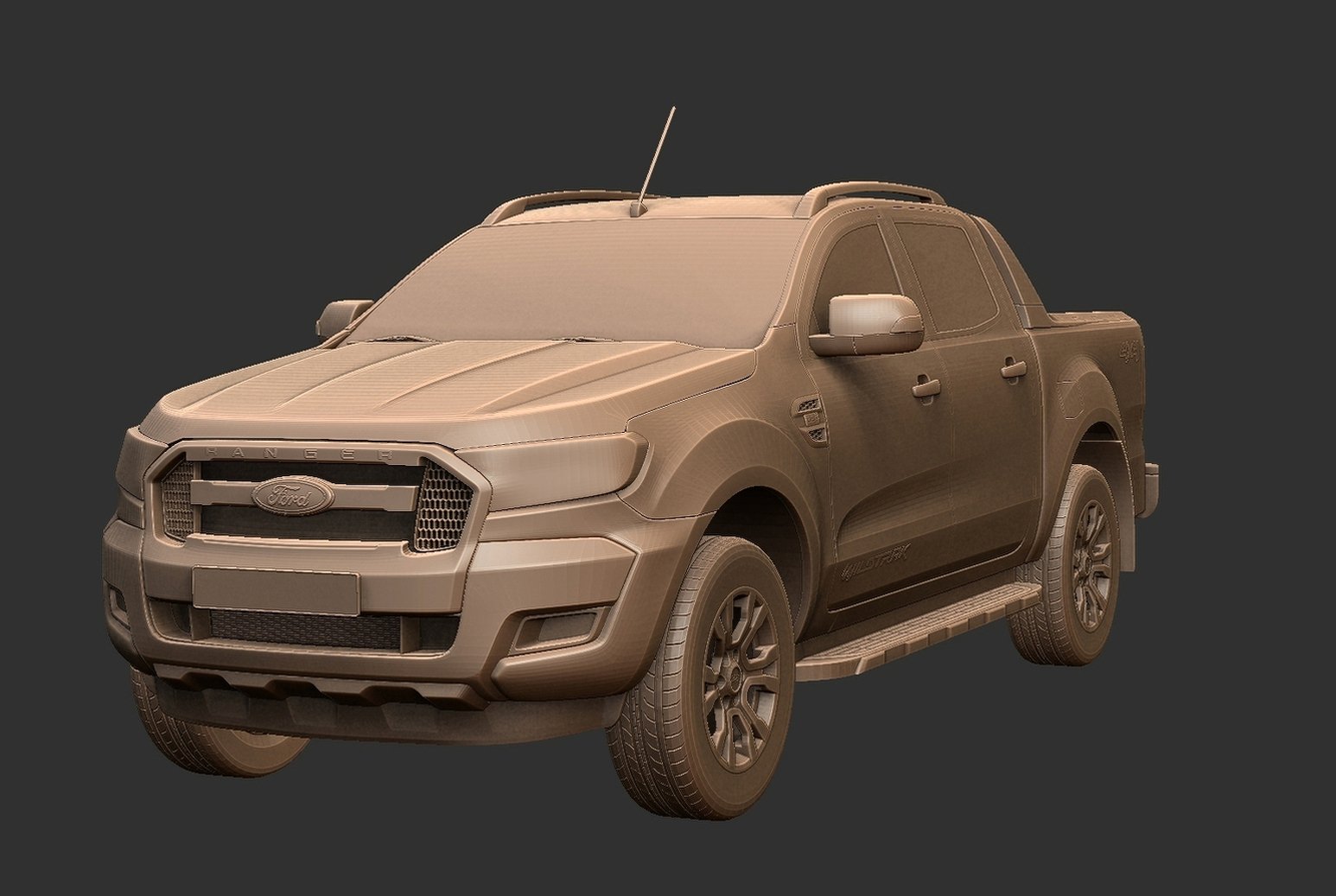 Ford Ranger Wildtrak Double Cab 2016 STL 3D Print Model