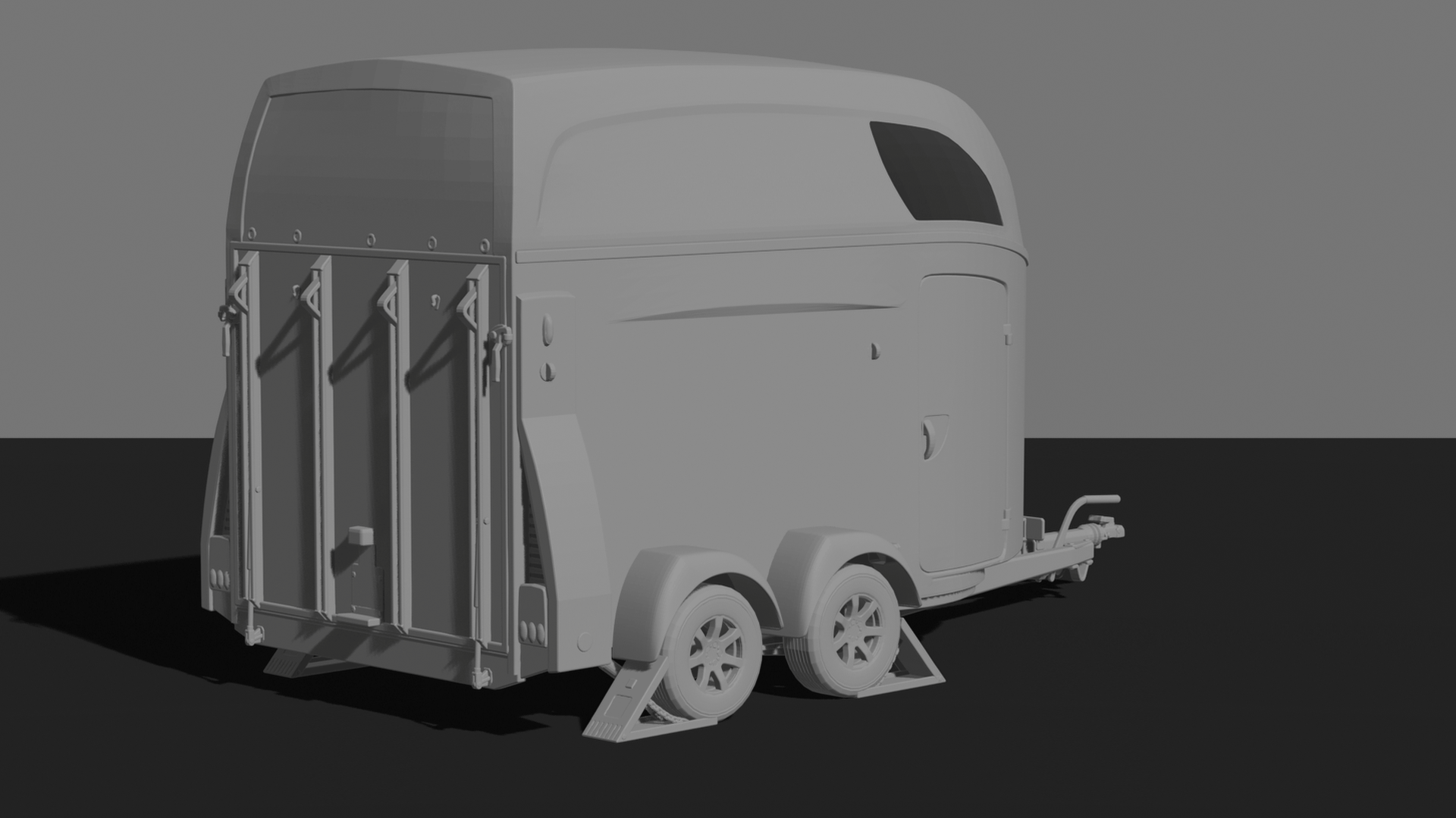 2-Horse Bumper Pull Trailer V2 STL 3D Print Model