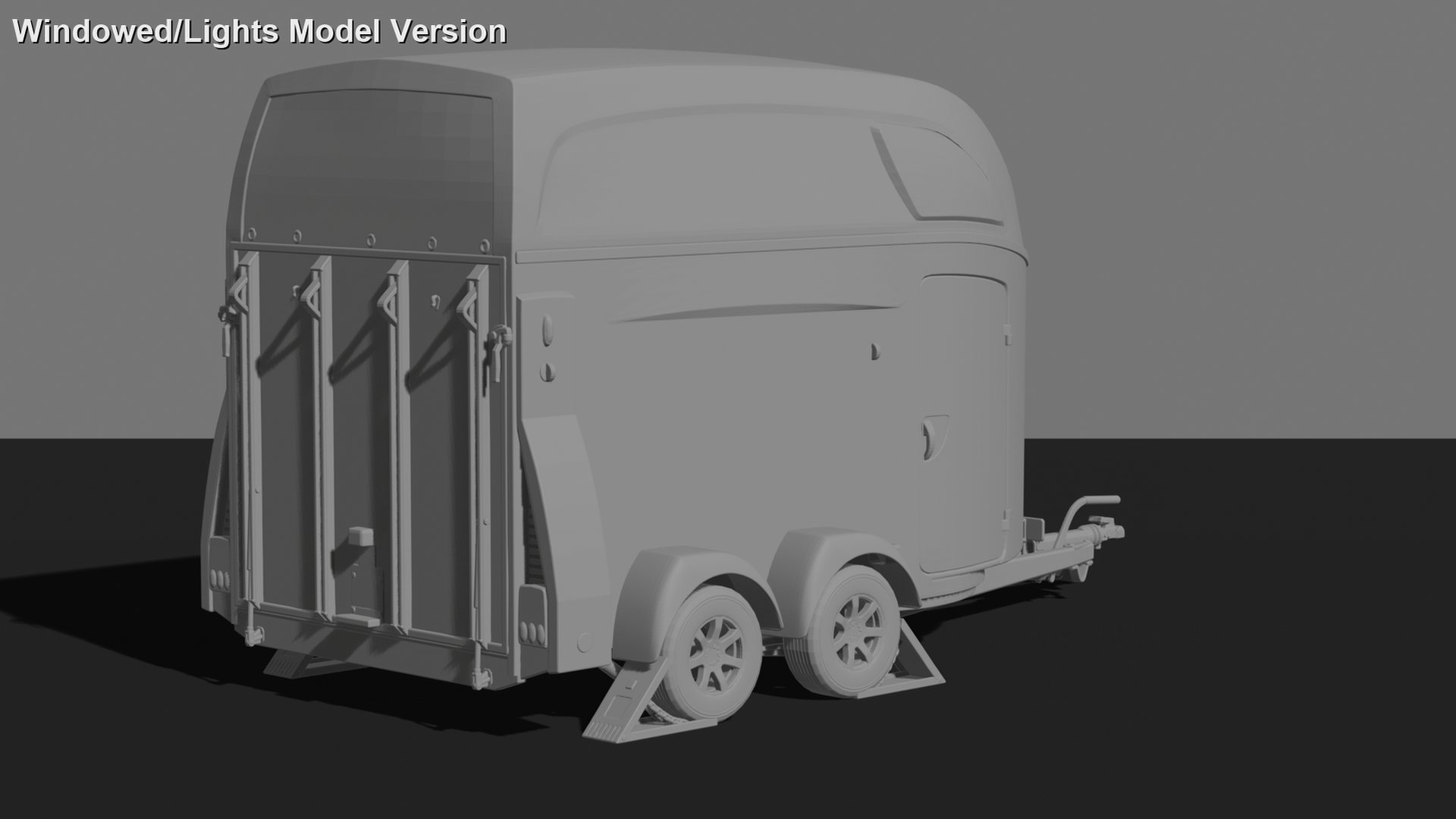 2-Horse Bumper Pull Trailer V2 STL 3D Print Model