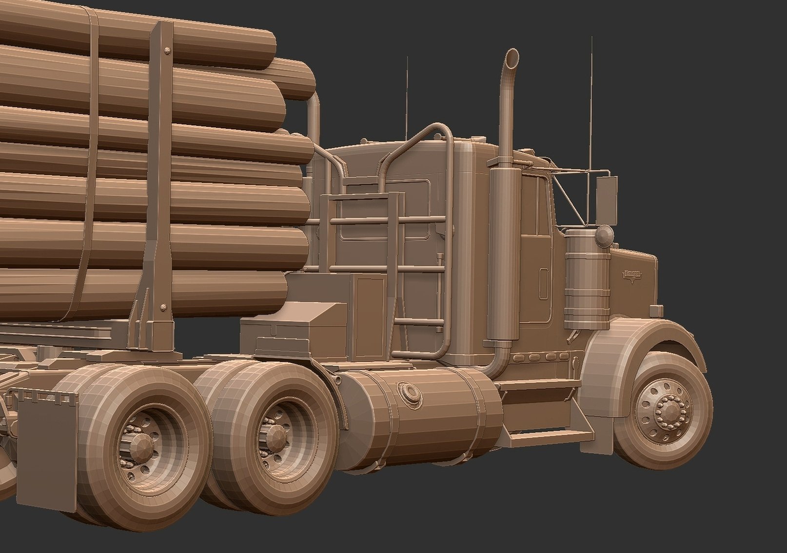 Kenworth W900 Logging Truck STL 3D Print Model