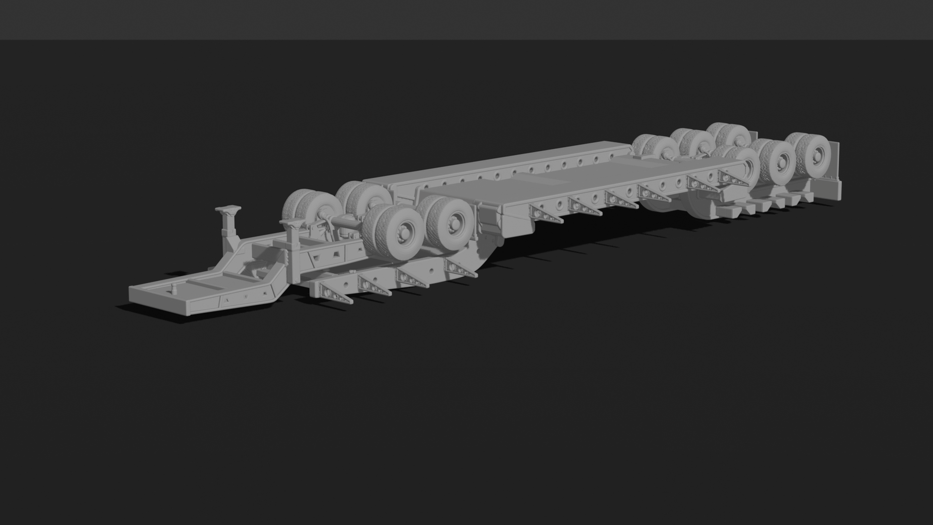 Heavy-Haul Lowboy Semi-Trailer V2 STL 3D Print Model