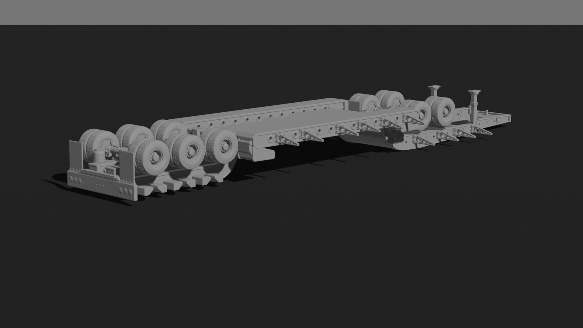 Heavy-Haul Lowboy Semi-Trailer V2 STL 3D Print Model
