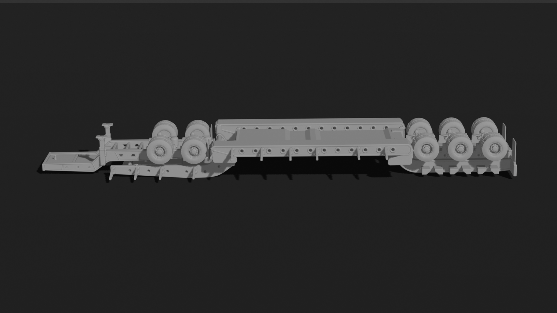 Heavy-Haul Lowboy Semi-Trailer V2 STL 3D Print Model