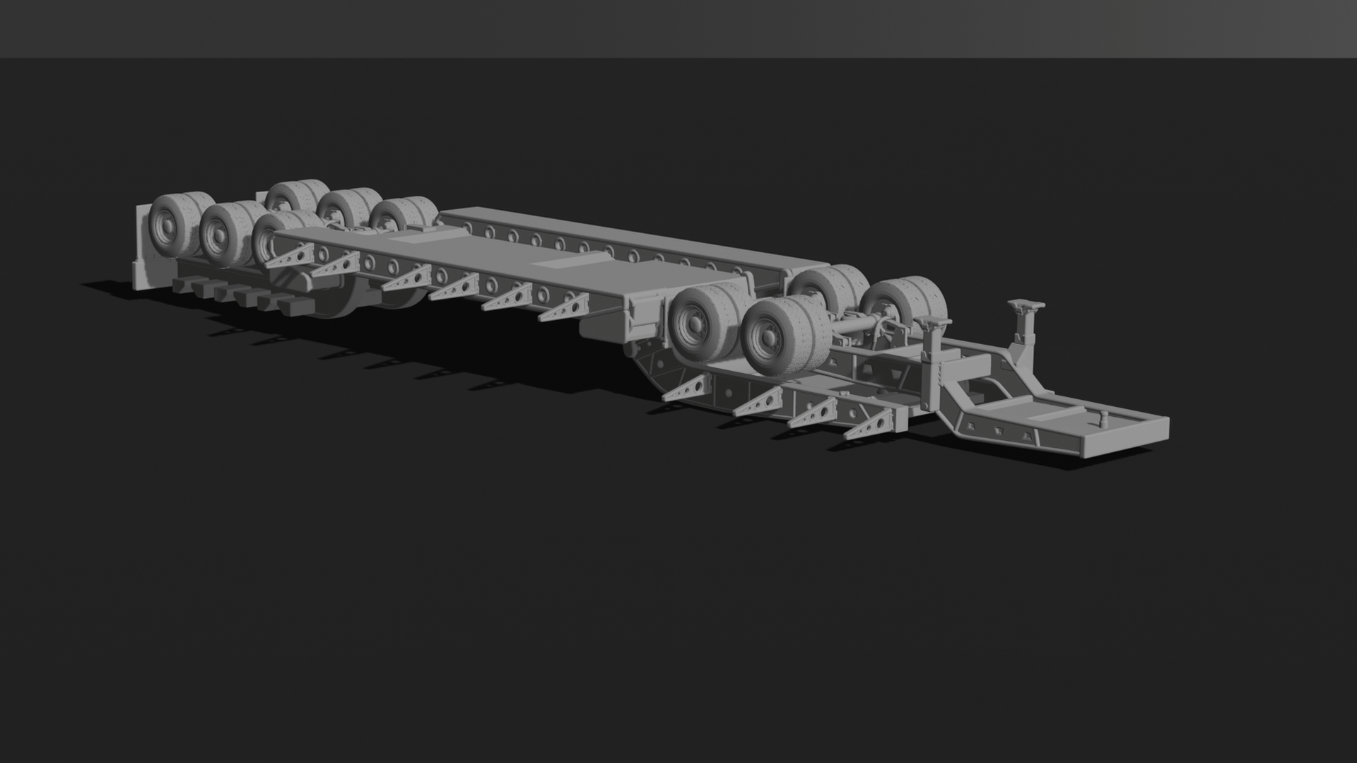 Heavy-Haul Lowboy Semi-Trailer V2 STL 3D Print Model