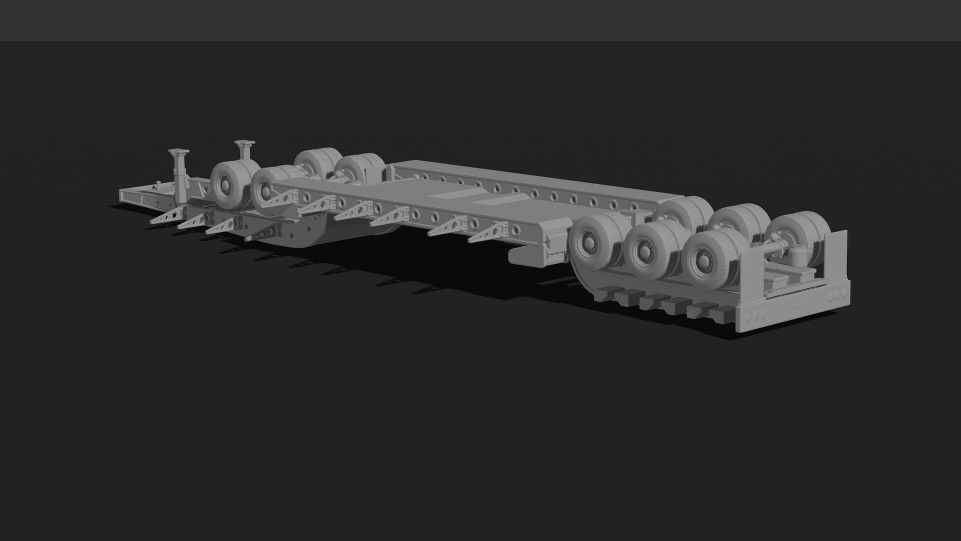 Heavy-Haul Lowboy Semi-Trailer V2 STL 3D Print Model