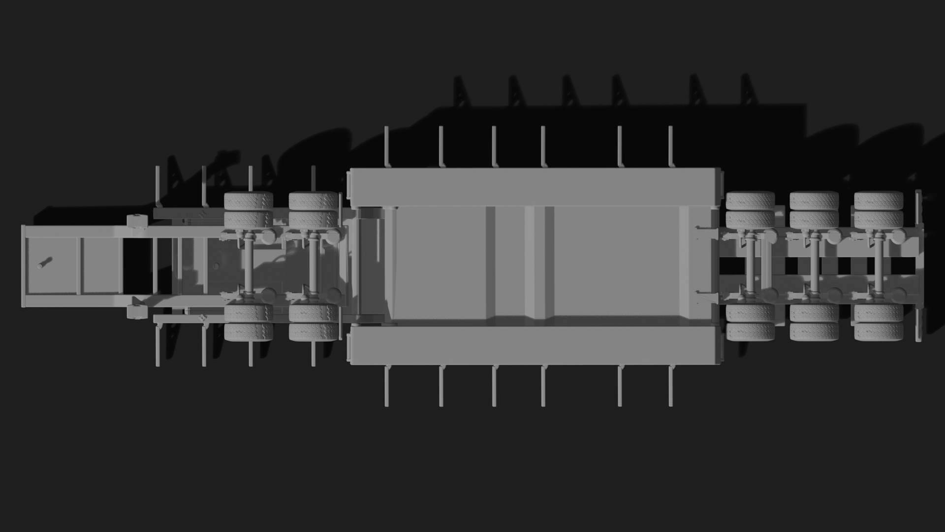 Heavy-Haul Lowboy Semi-Trailer V2 STL 3D Print Model