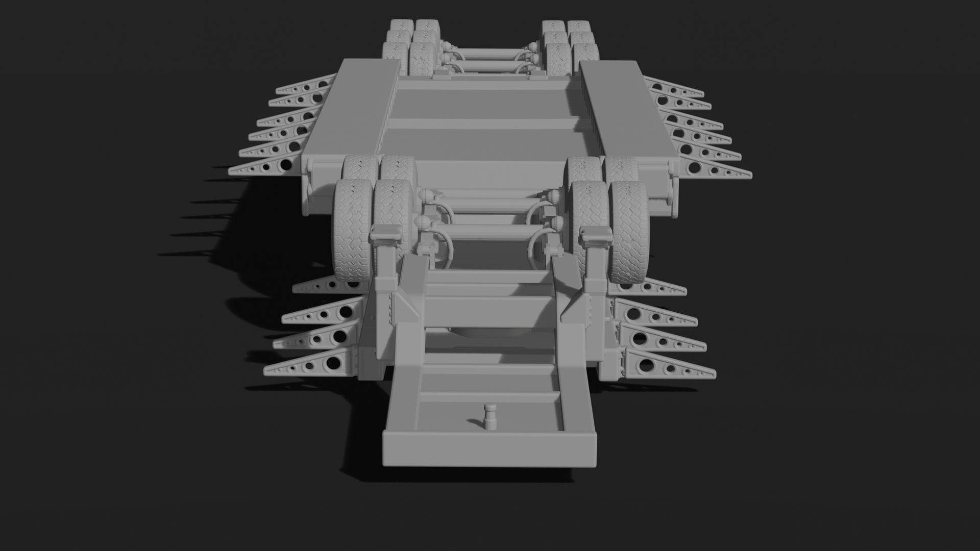 Heavy-Haul Lowboy Semi-Trailer V2 STL 3D Print Model