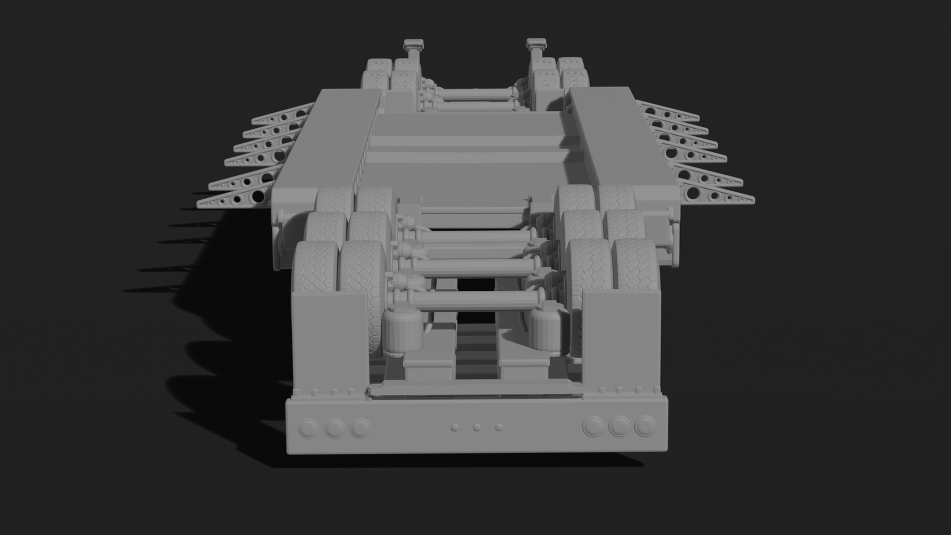 Heavy-Haul Lowboy Semi-Trailer V2 STL 3D Print Model