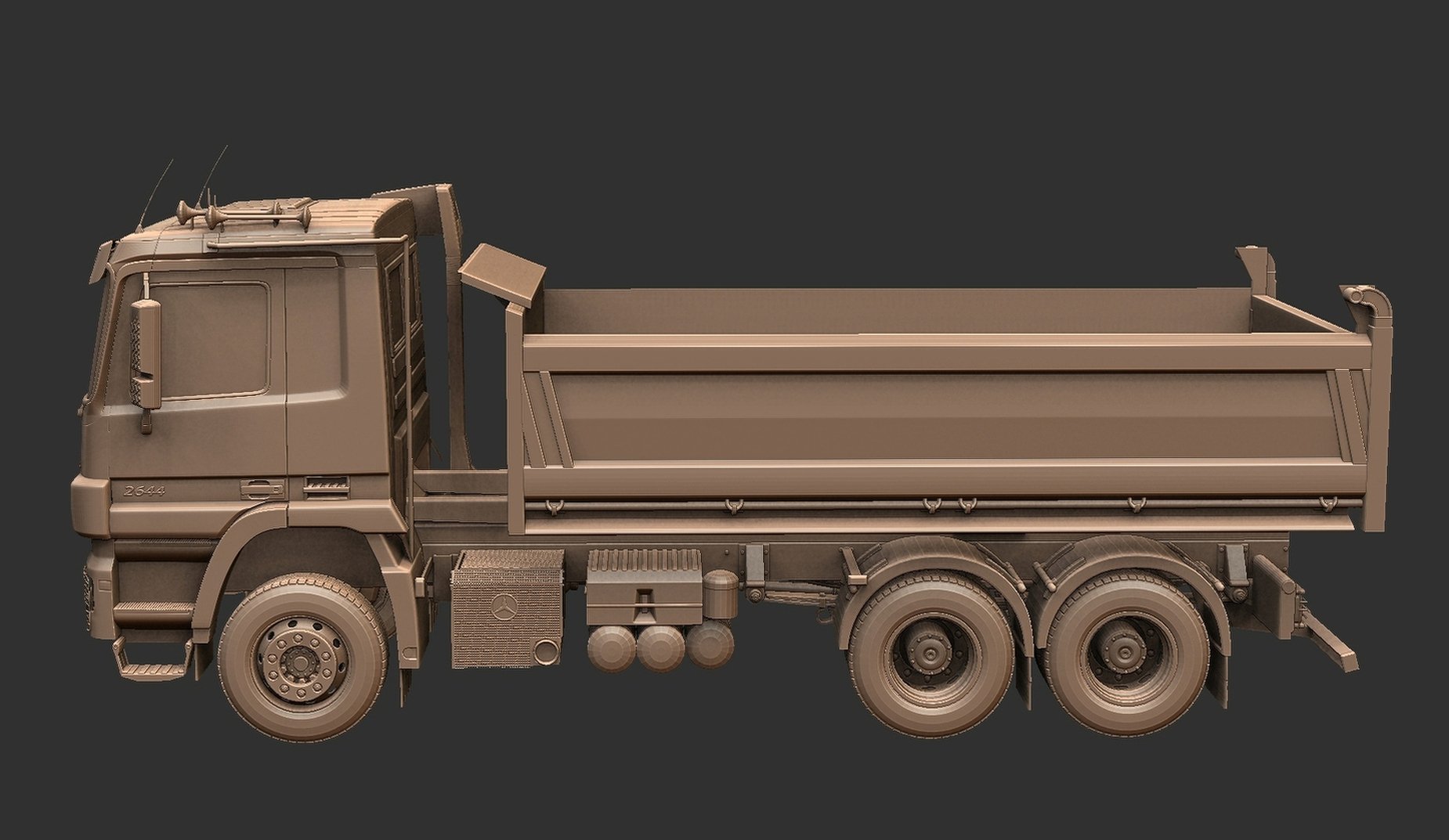 Mercedes-Benz Actros 2644 Tipper STL 3D Print Model
